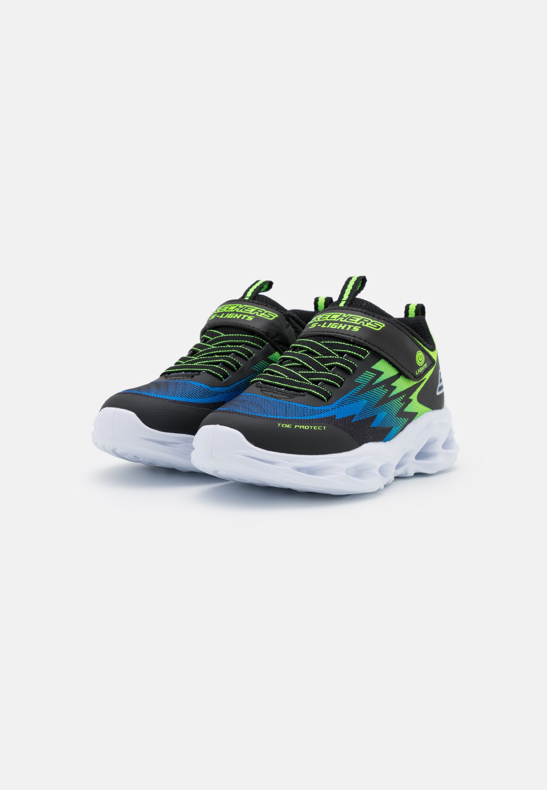 Skechers VORTEX-FLASH - Trainers - black/blue/lime/black