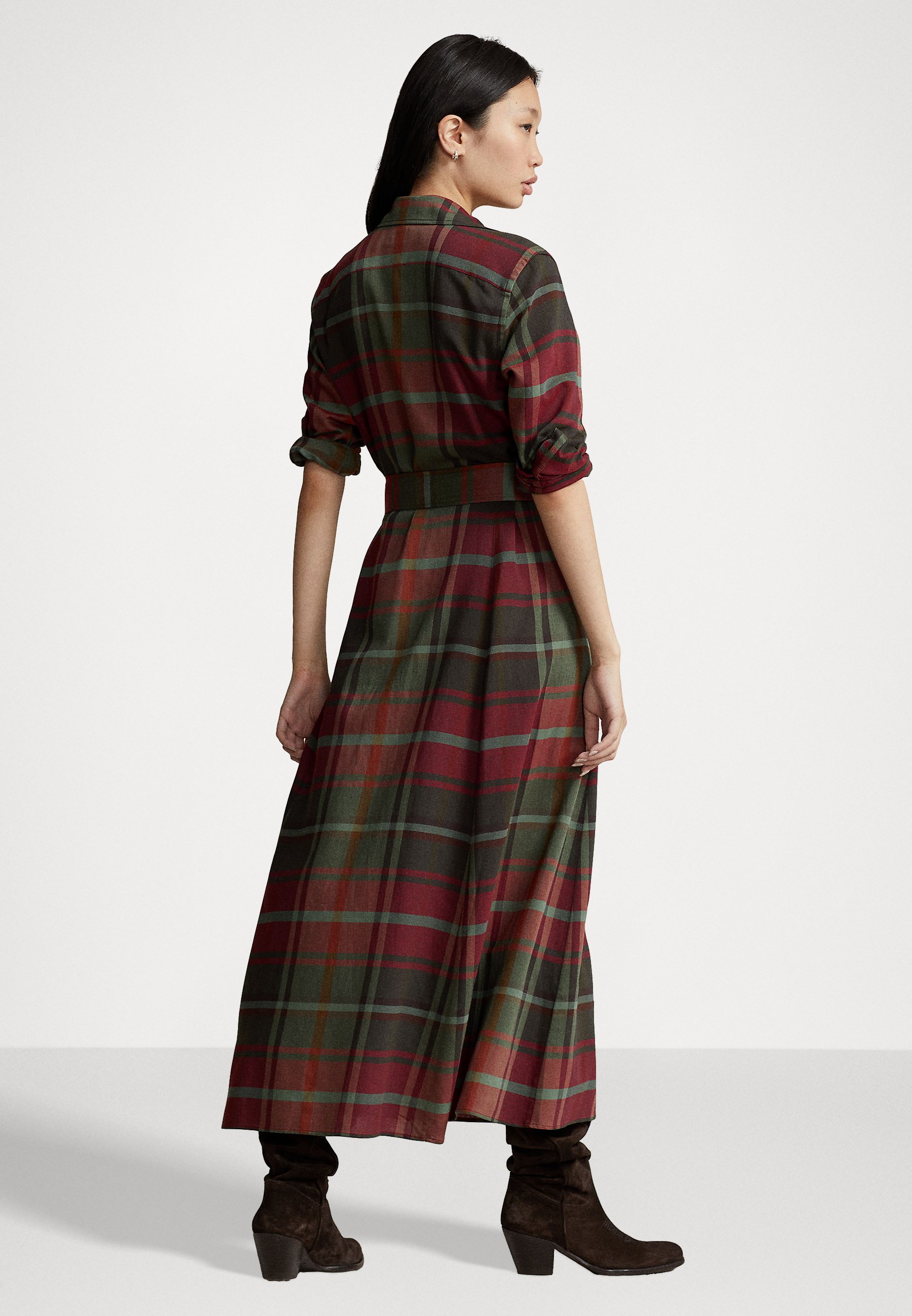 Polo Ralph Lauren LONG SLEEVE DAY DRESS - Shirt dress - red multi plaid/red