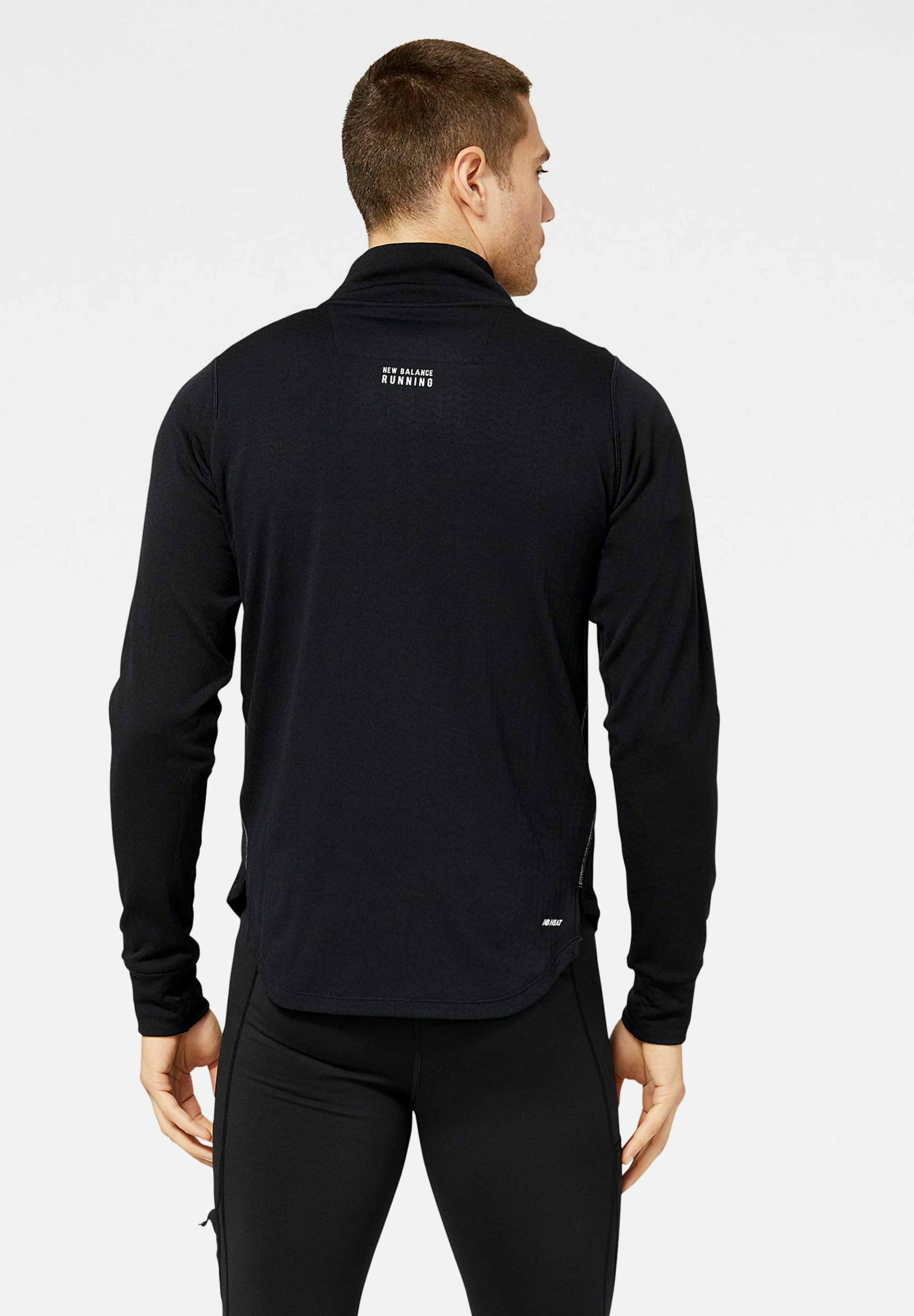 NB HEAT GRID HALF ZIP - Long sleeved top - black