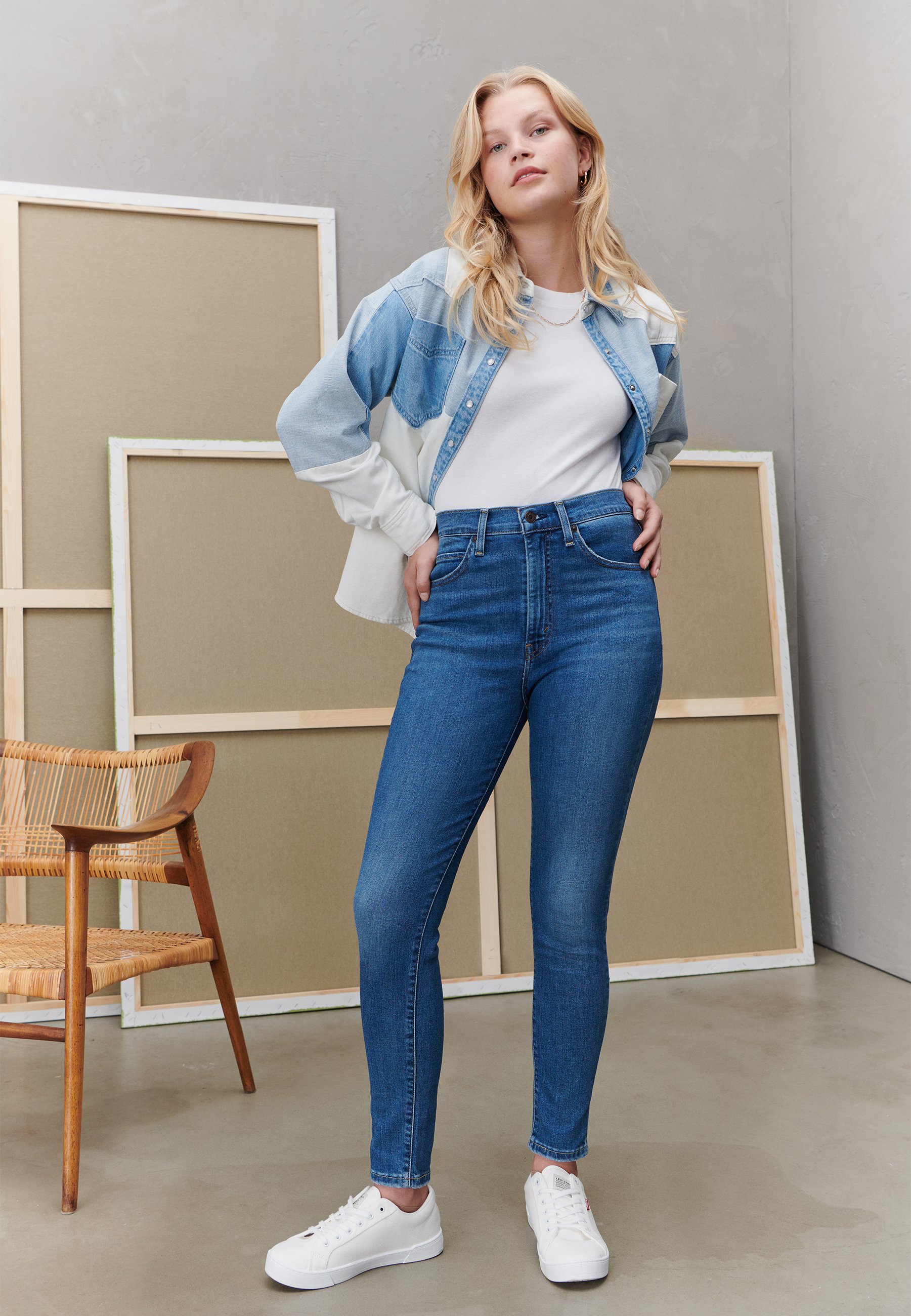 Levi's® RETRO HIGH SKINNY - Jeans Skinny Fit - run the world/blue denim