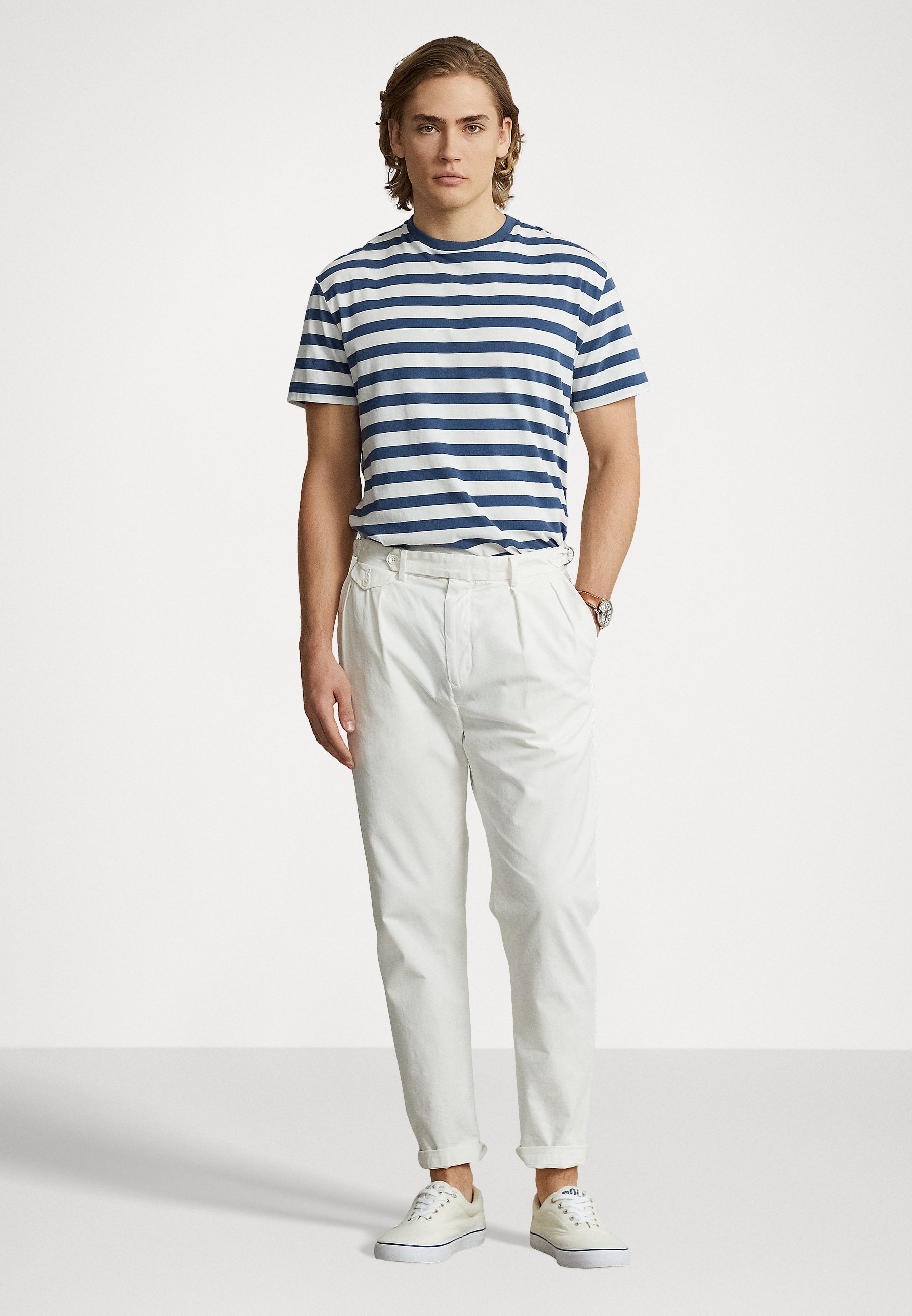 Polo Ralph Lauren CLASSIC FIT STRIPED JERSEY T-SHIRT - Basic T-shirt - nevis/clancy blue/dark blue