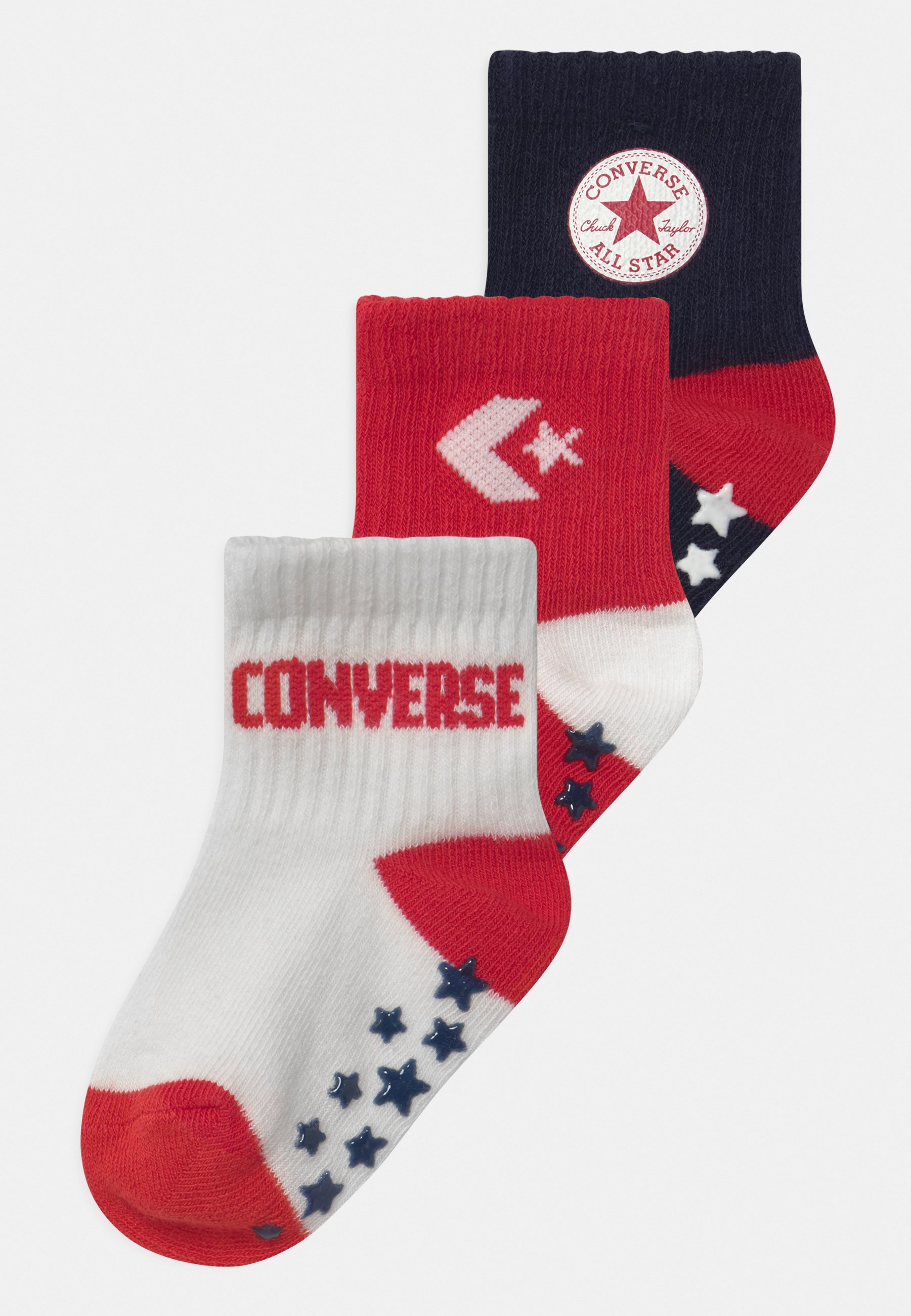 Converse CONVERSE LOGO INFANT TODDLER QUARTER 3 PACK UNISEX - Socks - enamel red/red