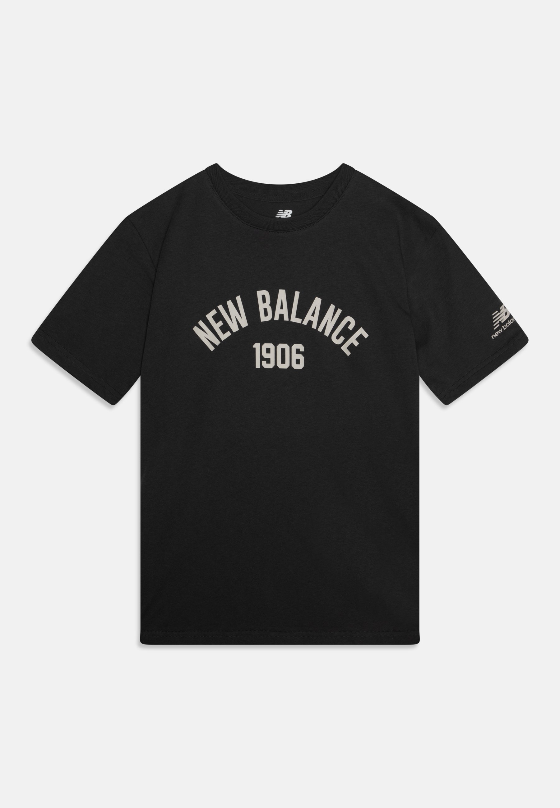 NB ESSENTIALS VARSITY  - Print T-shirt - blacktop/black