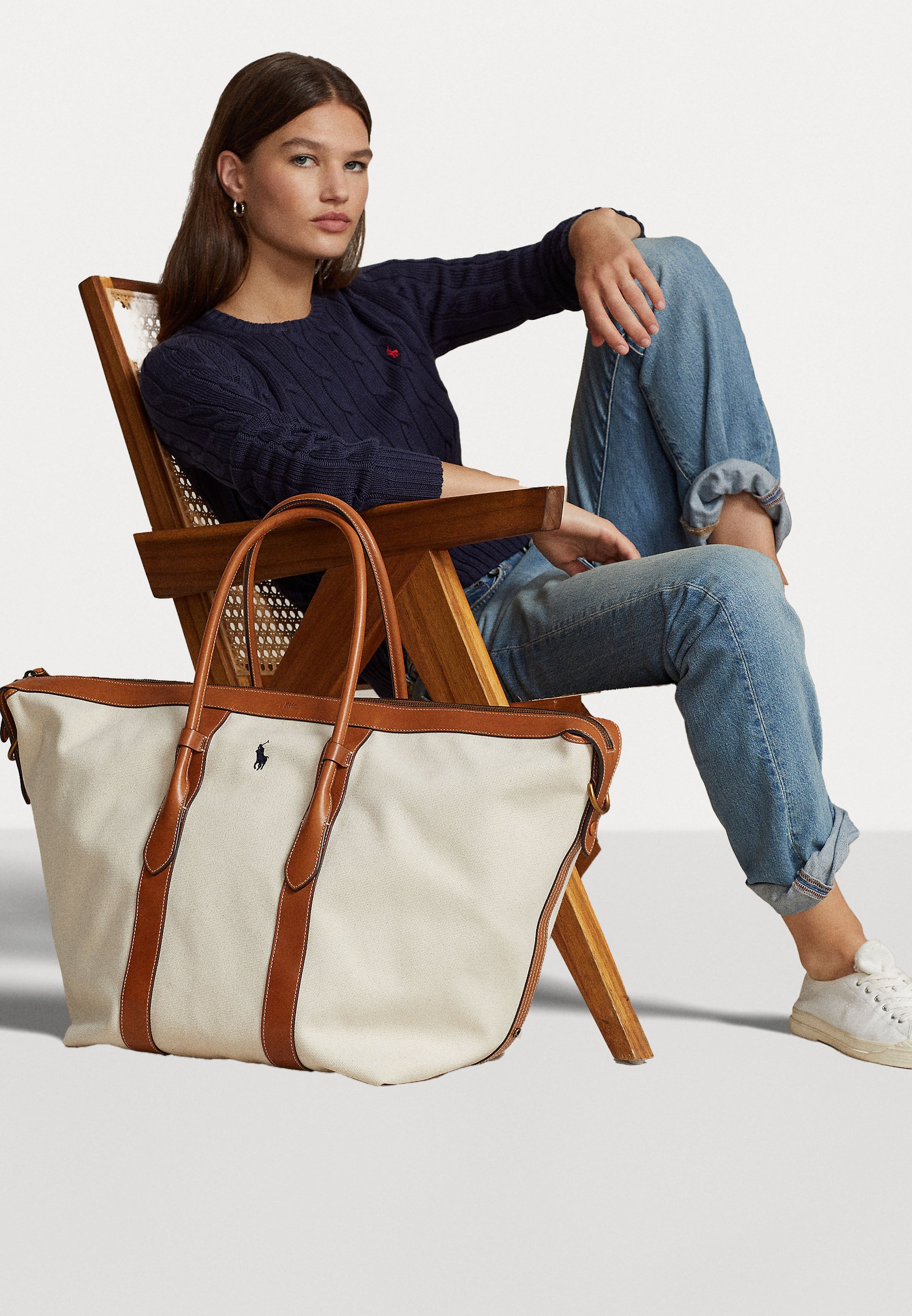 Polo Ralph Lauren TOTE EXTRA LARGE - Tote bag - natural/cuoio/beige