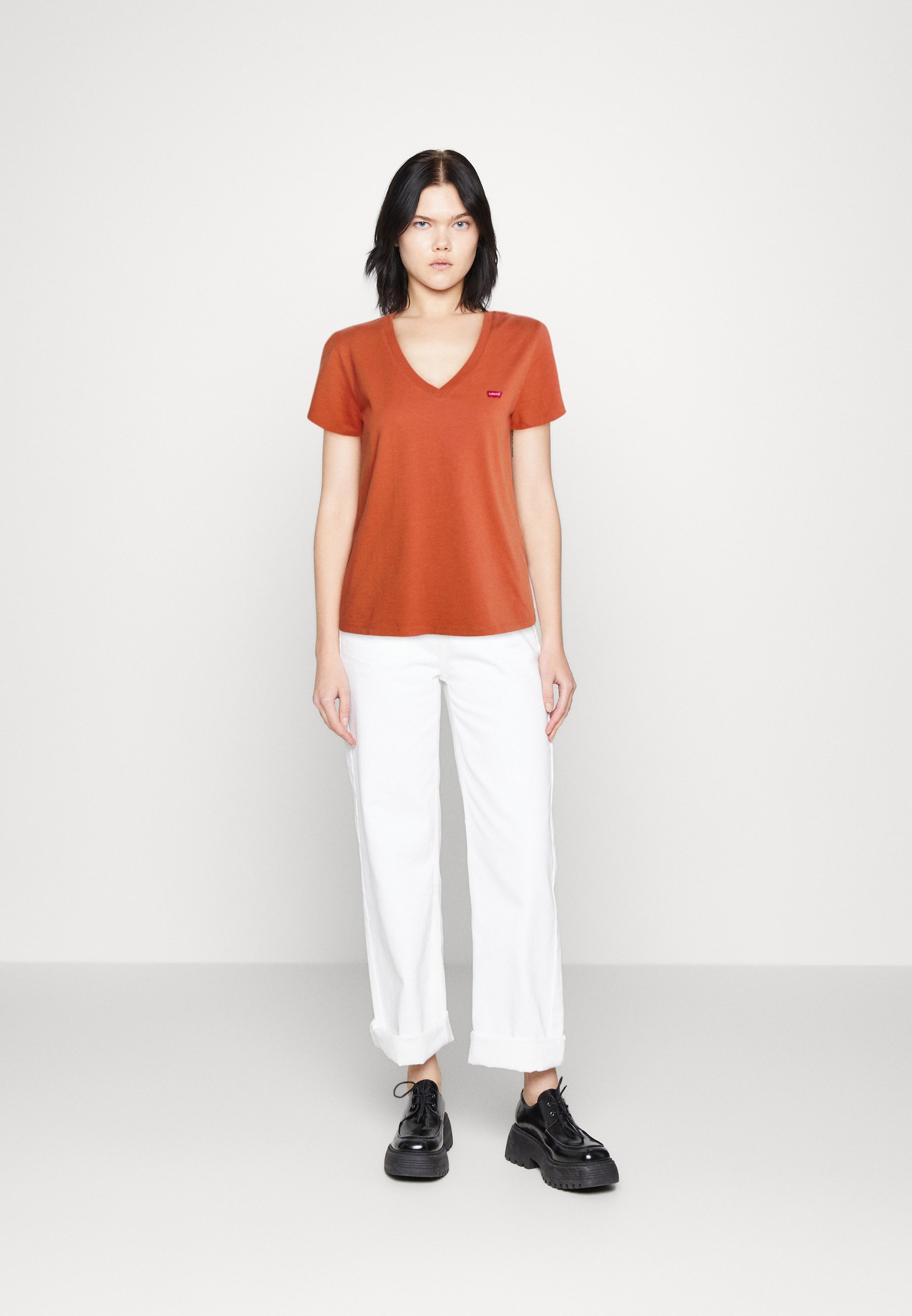 Levi's® PERFECT VNECK - Print T-shirt - baked clay/brown