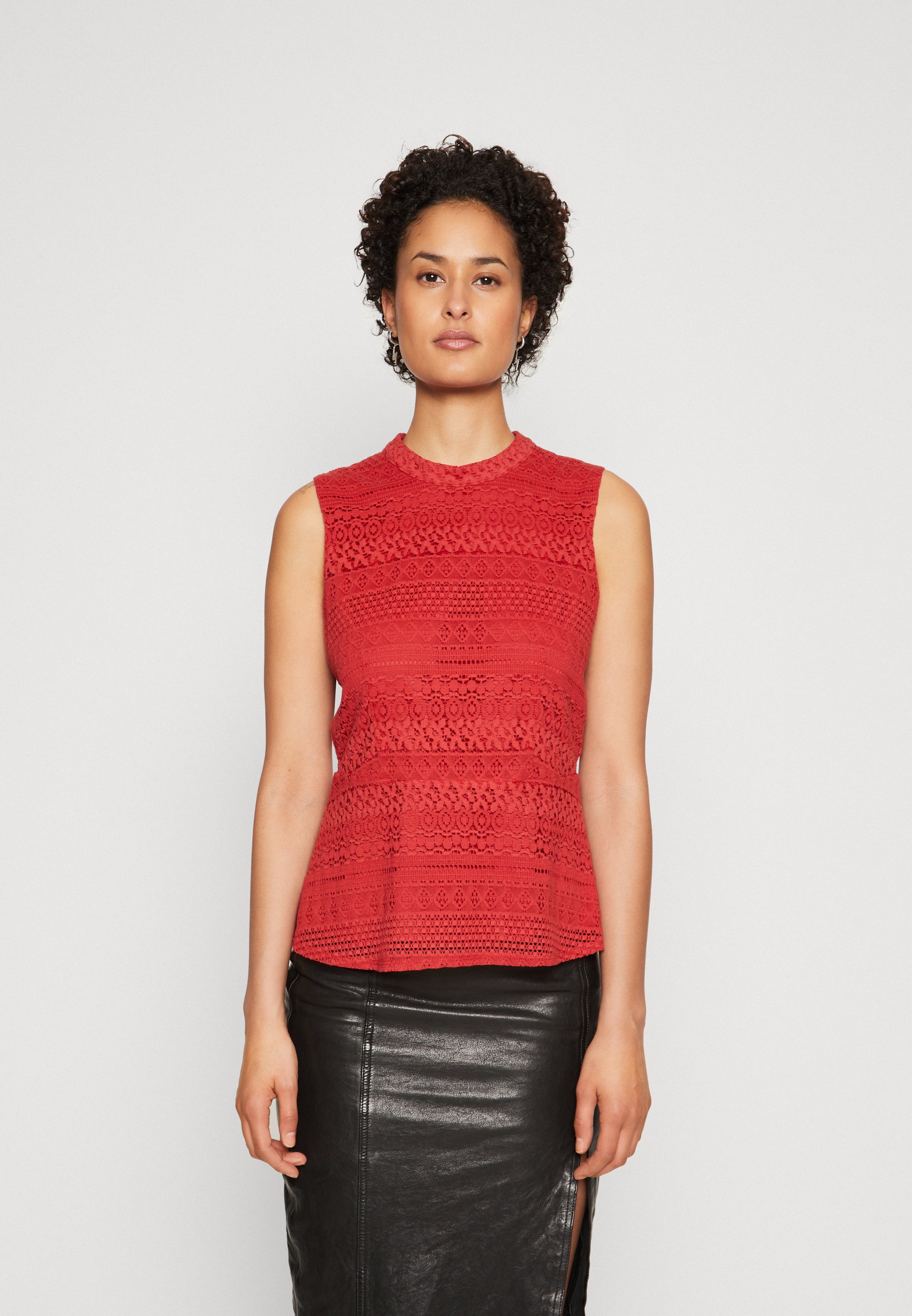 Vero Moda VMHONEY HIGHNECK - Top - pompeian red/red