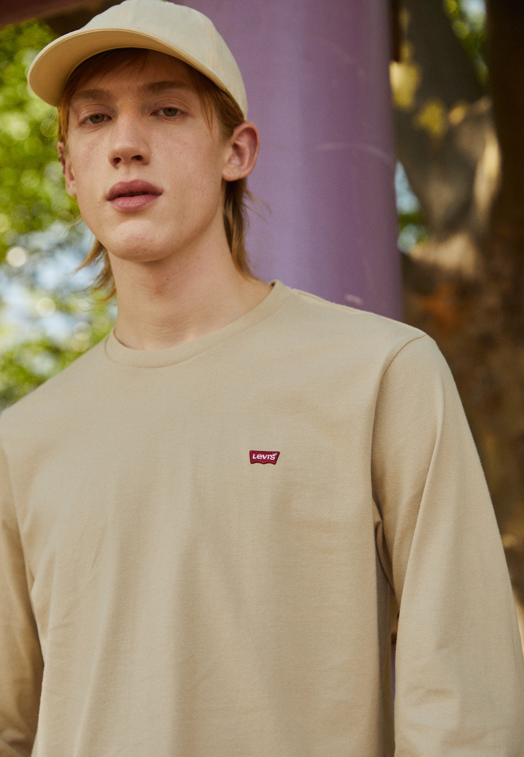 Levi's® ORIGINAL TEE - Long sleeved top - fields of rye/beige
