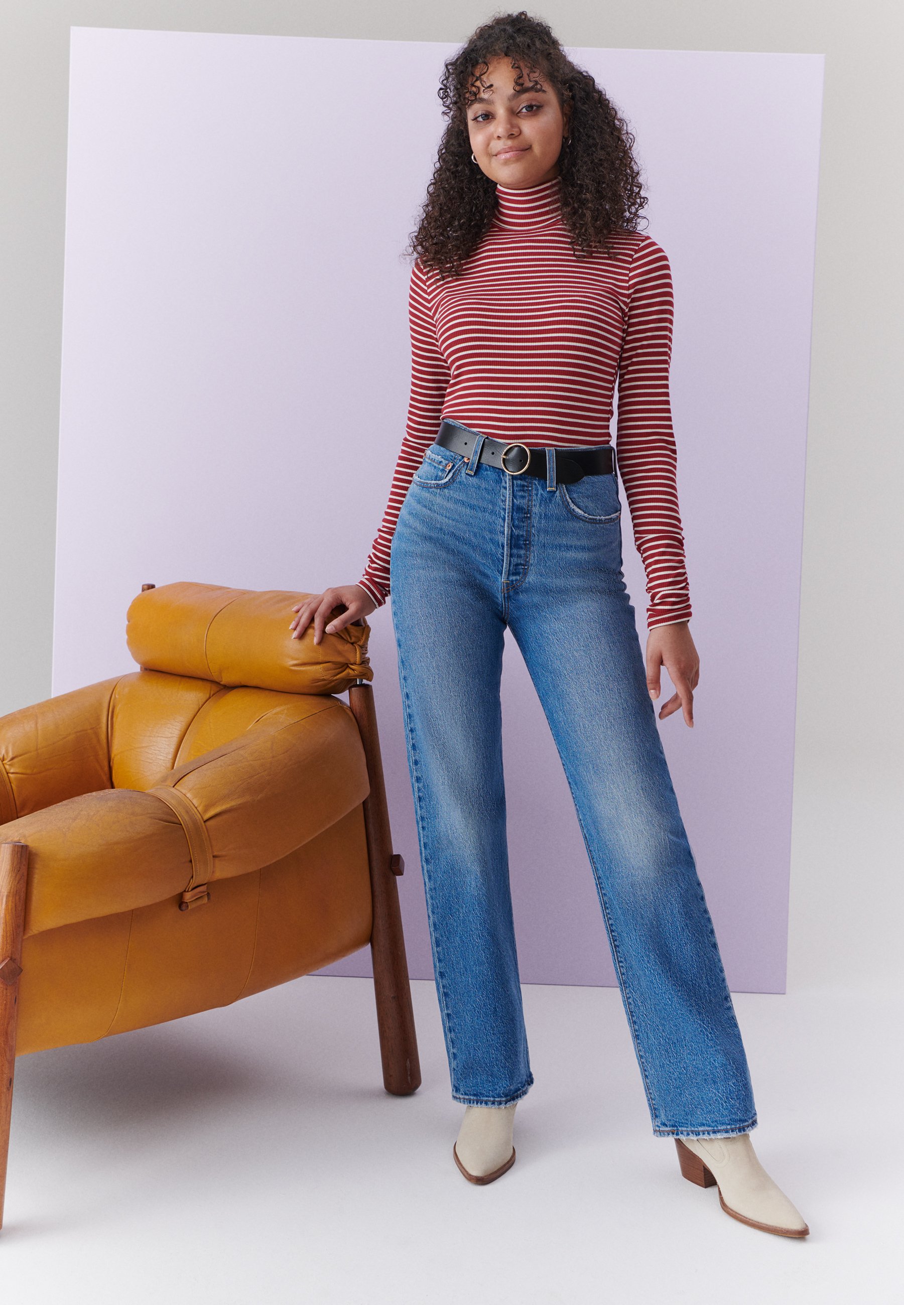 Levi's® RIBCAGE FULL LENGTH - Straight leg jeans - dance around/blue denim