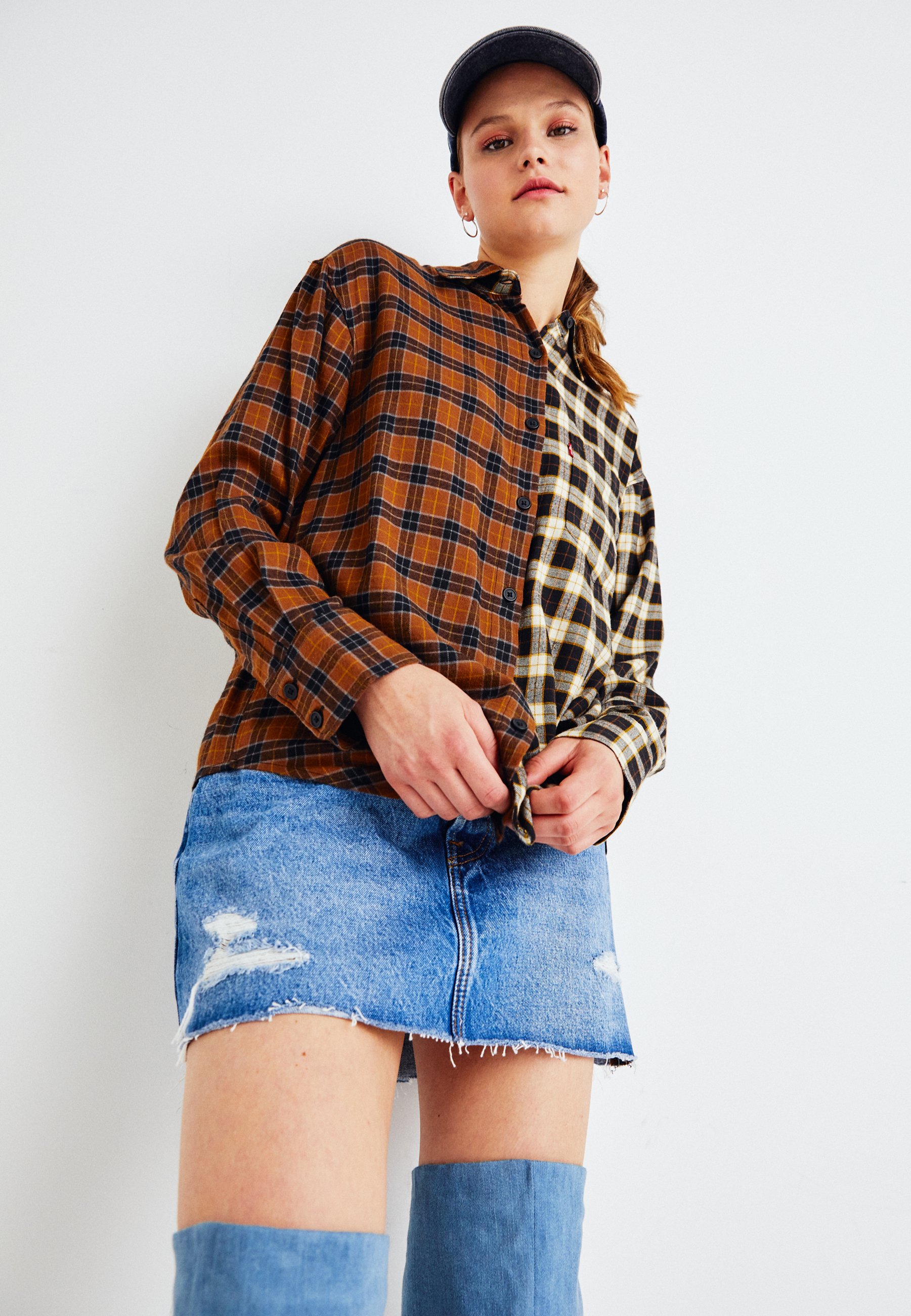 Levi's® PIECED NOLA OVERSIZE  - Button-down blouse - mandy plaid emperado/dark brown