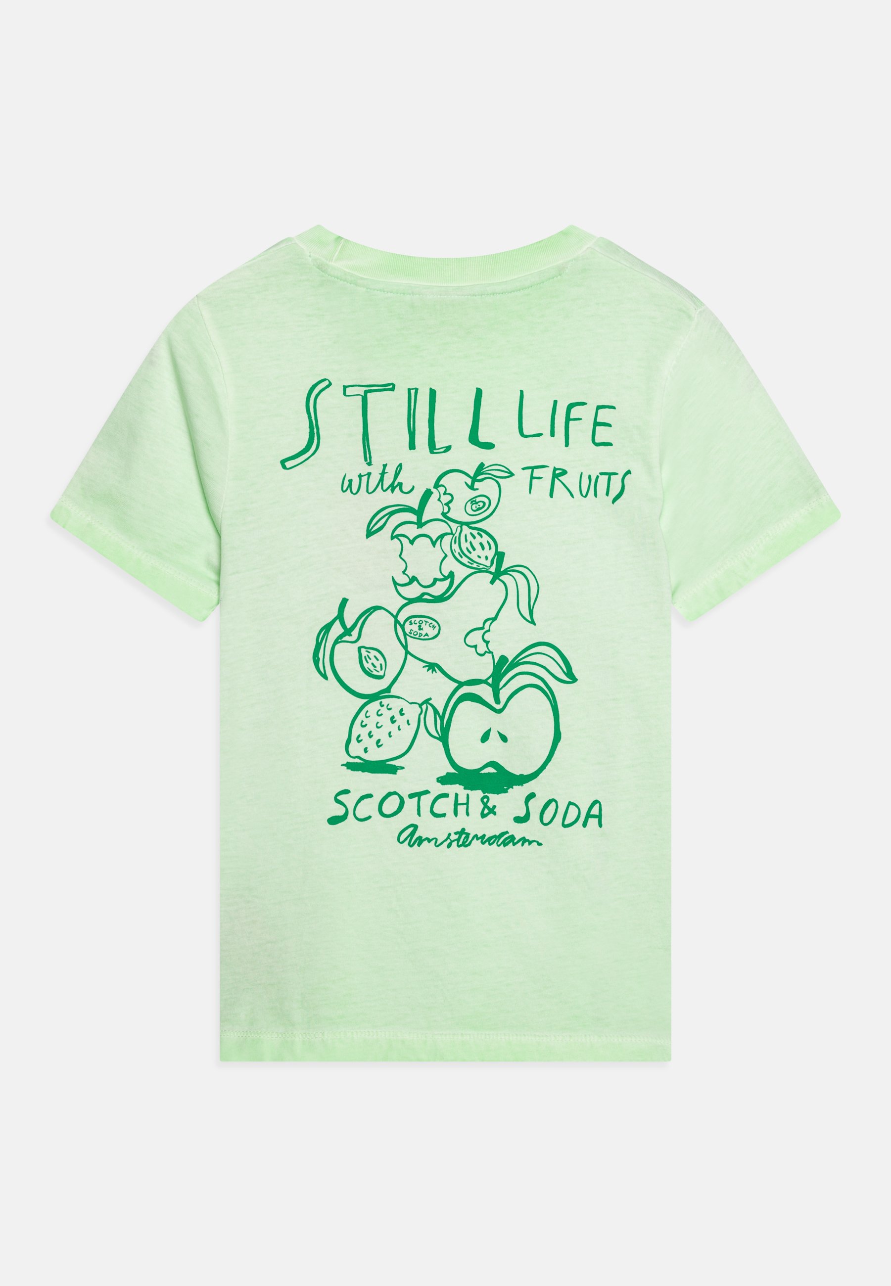 Scotch & Soda REGULAR FIT SHORT SLEEVED WASHED ARTWORK UNISEX - Print T-shirt - citrus/yellow