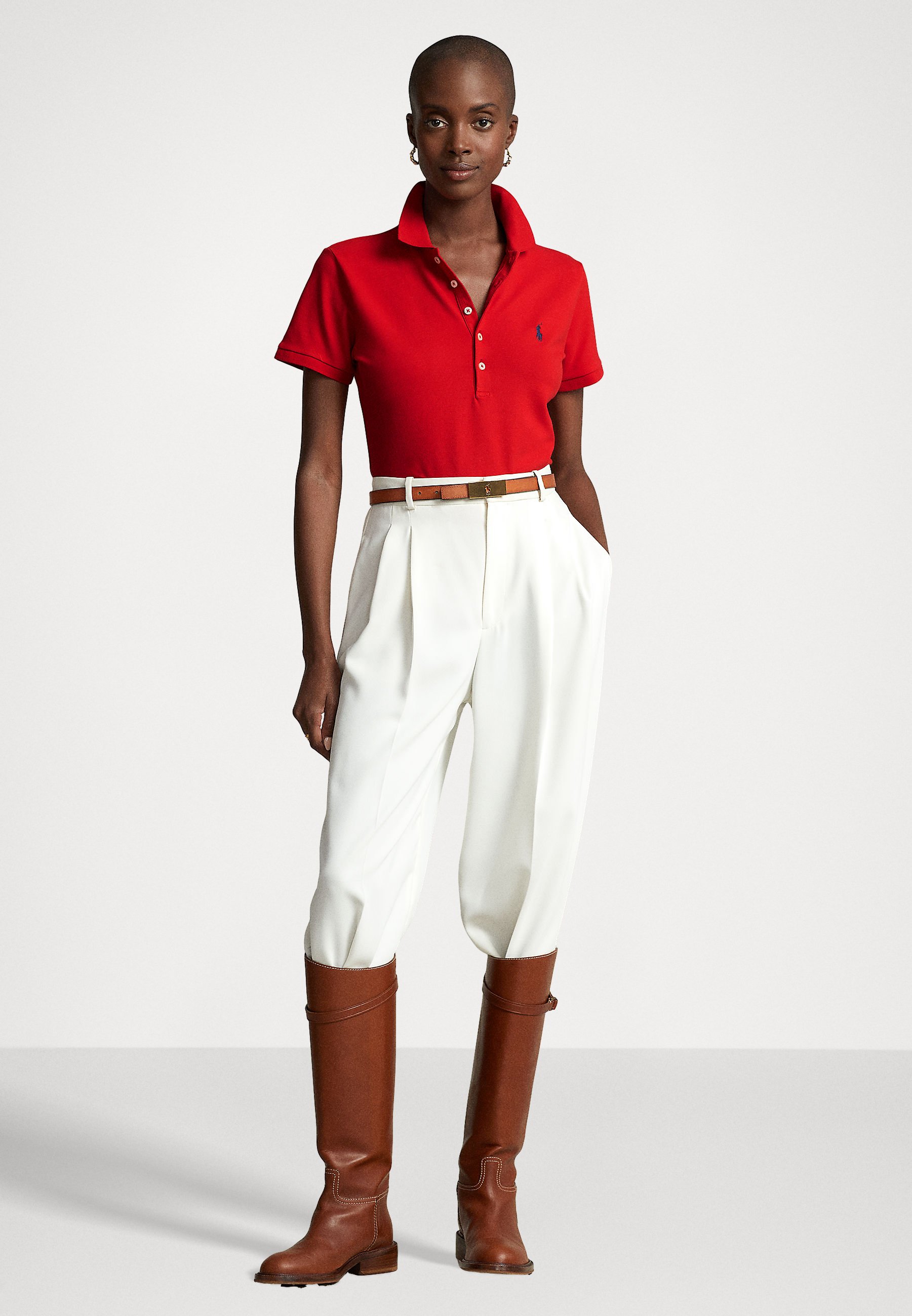 Polo Ralph Lauren JULIE SLIM SHORT SLEEVE - Polo shirt - red
