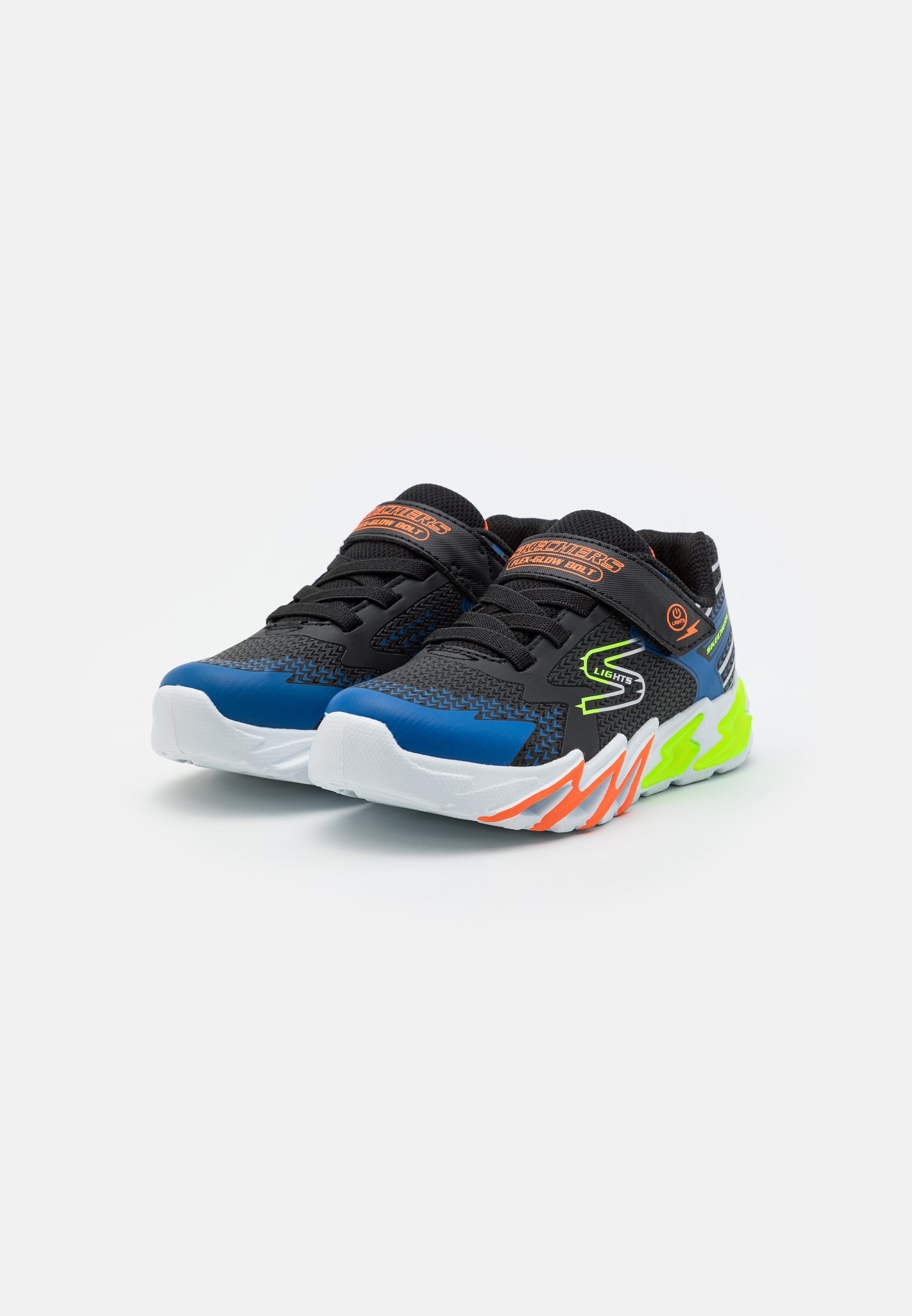 Skechers FLEX-GLOW BOLT - Trainers - black/blue/lime/orange/black