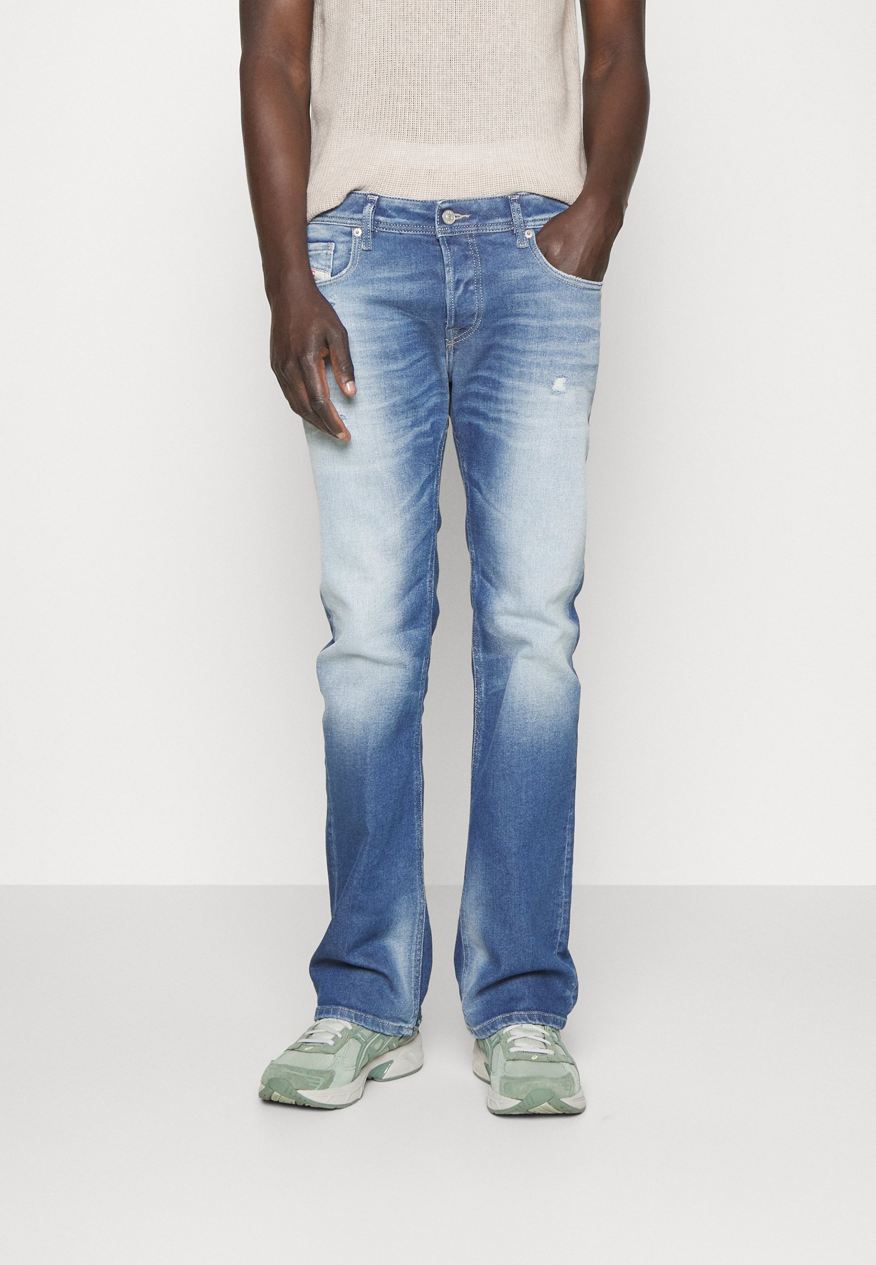 Diesel ZATINY-X - Flared Jeans - dark-blue denim