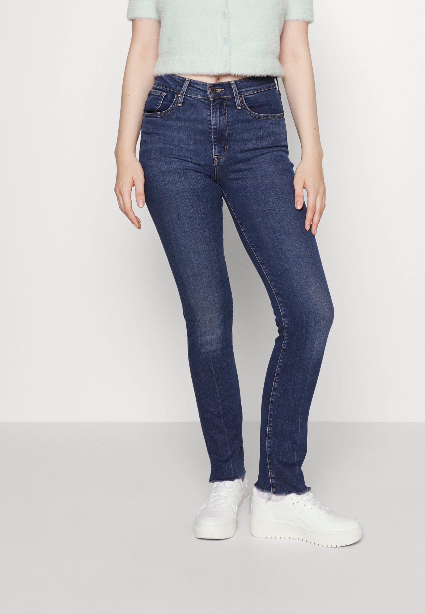 Levi's® HIGH RISE  - Straight leg jeans - dark indigo worn in/dark-blue denim