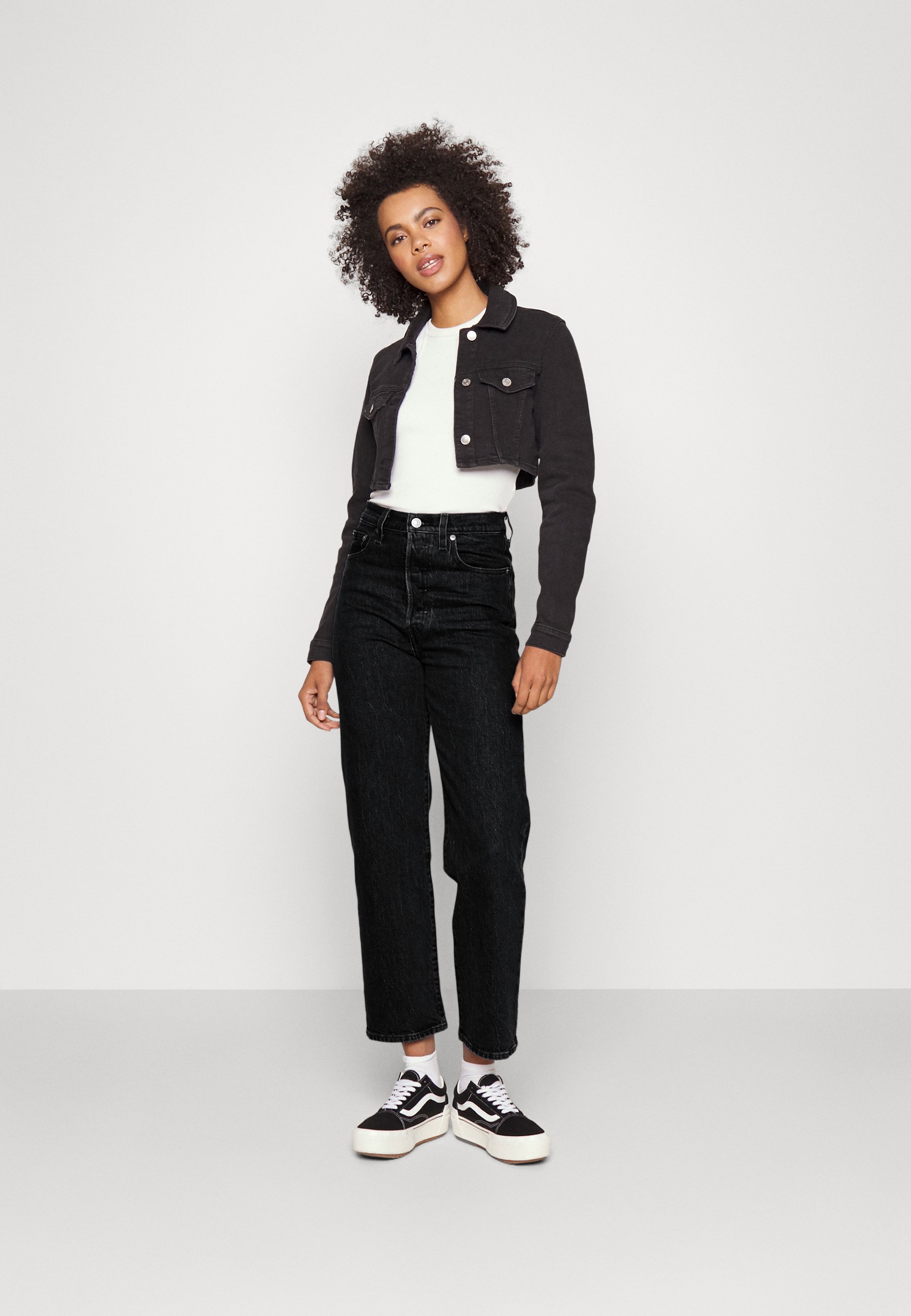 Levi's® RIBCAGE STRAIGHT ANKLE - Straight leg jeans - soda spring/black denim