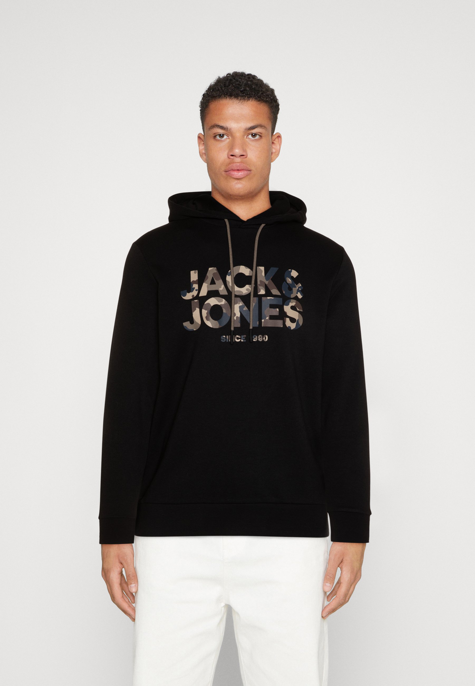Jack &Jones JJJAMES HOOD - Sweatshirt - black