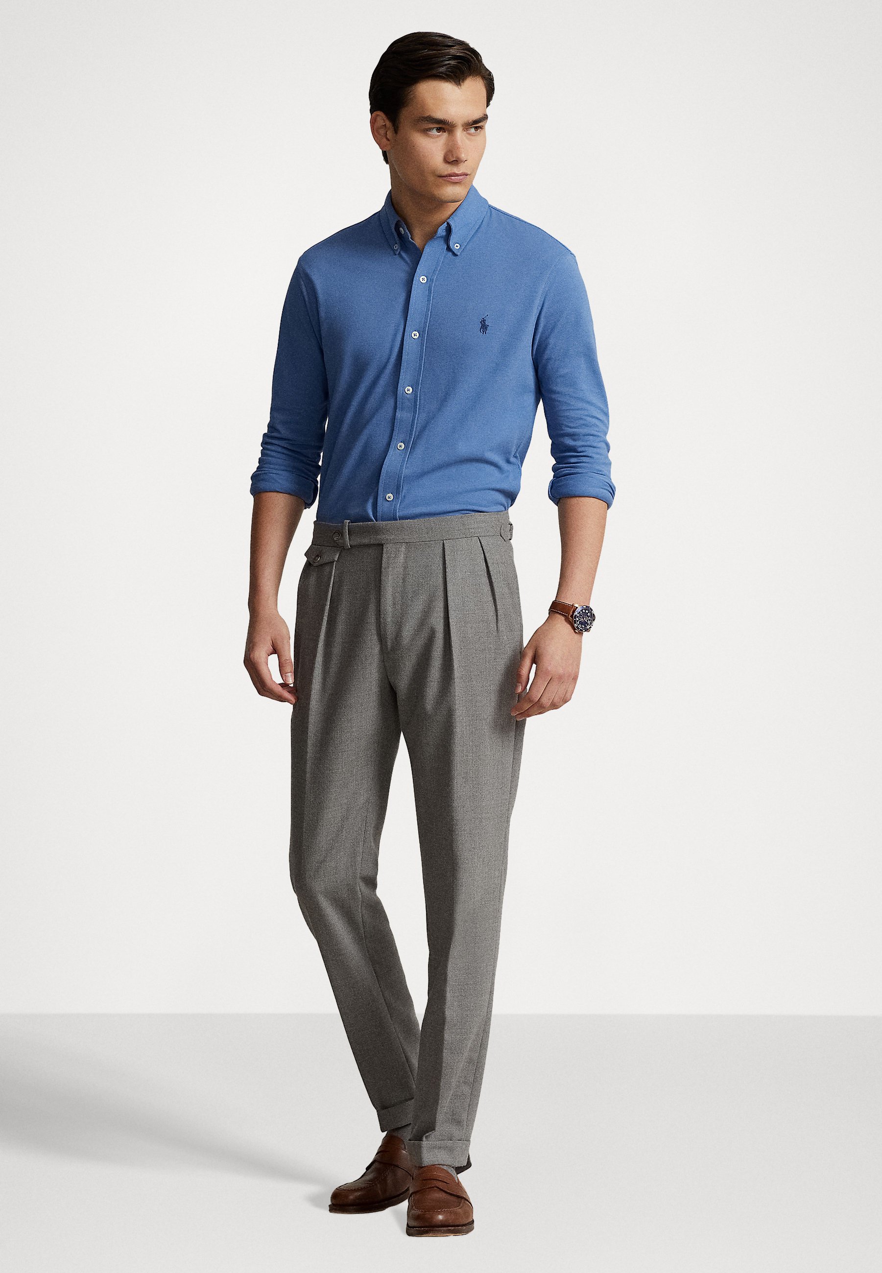 Polo Ralph Lauren LONG SLEEVE - Shirt - french blue/dark blue