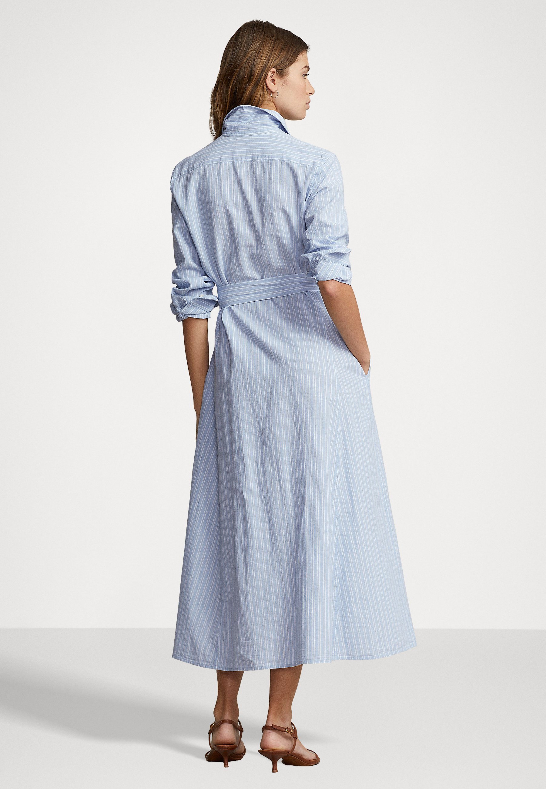 Polo Ralph Lauren LONG SLEEVE DAY DRESS - Shirt dress - blue/white multi/blue
