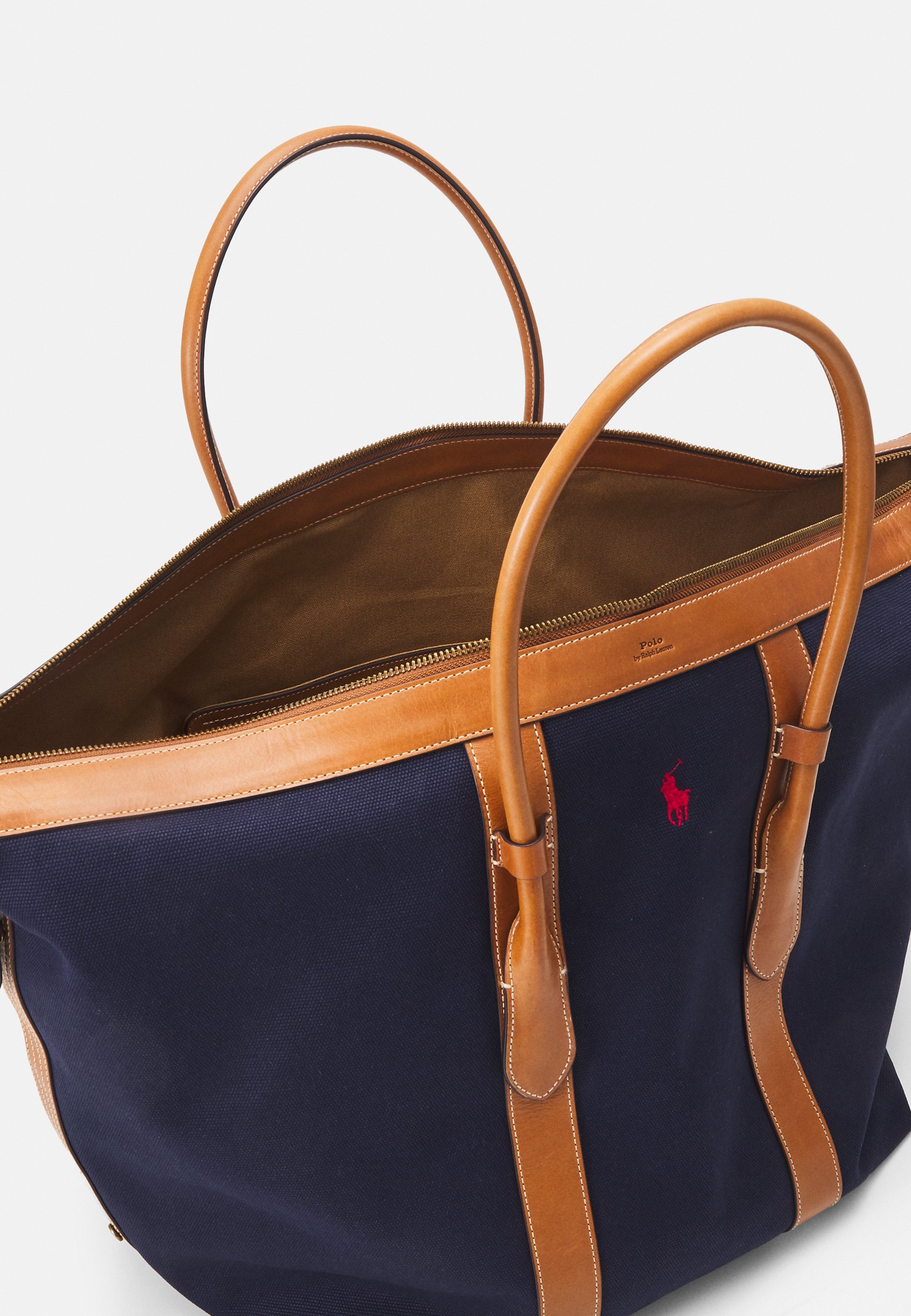 Polo Ralph Lauren TOTE EXTRA LARGE - Tote bag - navy/cuoio/dark blue