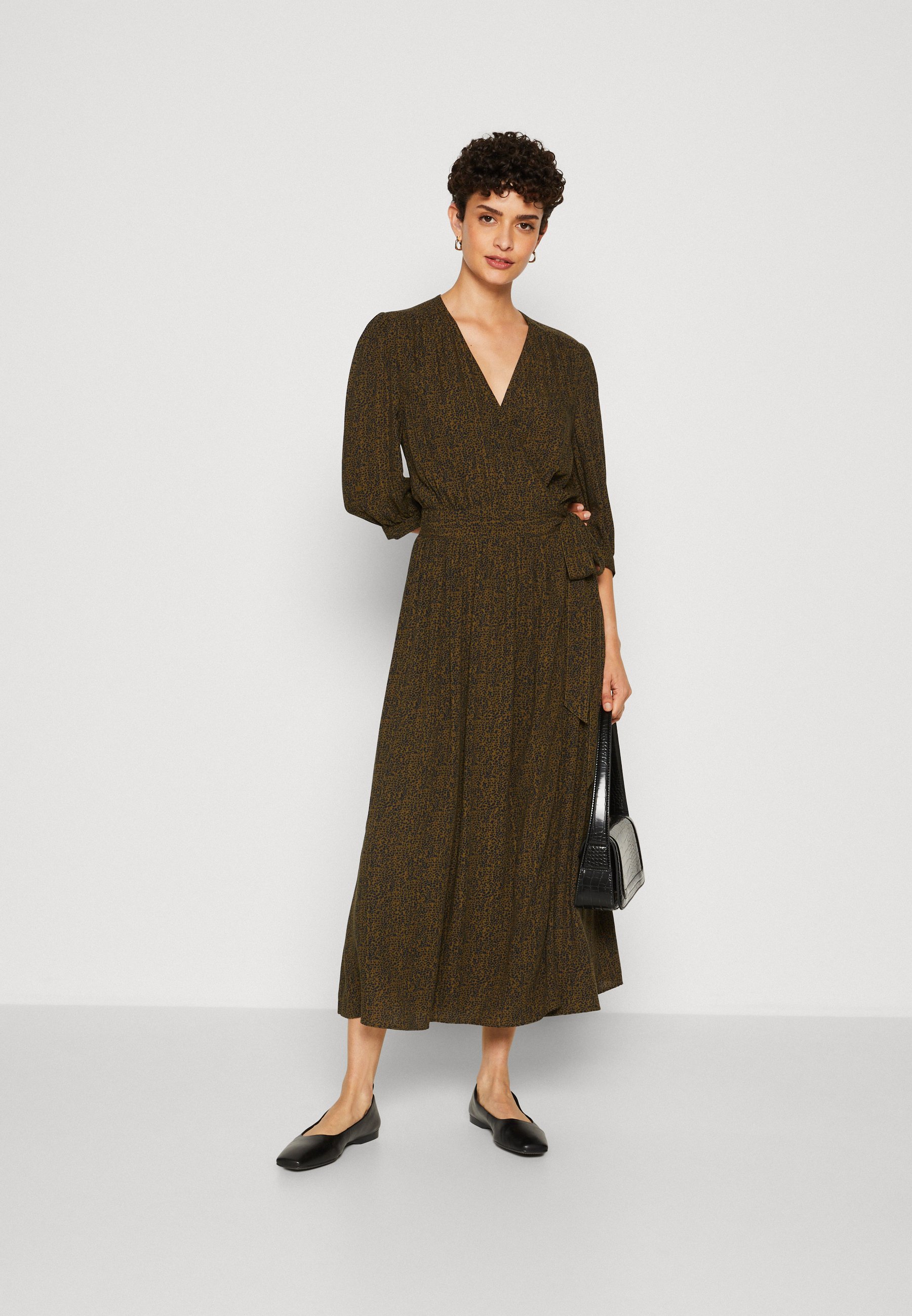 Scotch & Soda MIDI WRAP DRESS - Day dress - green/multi-coloured