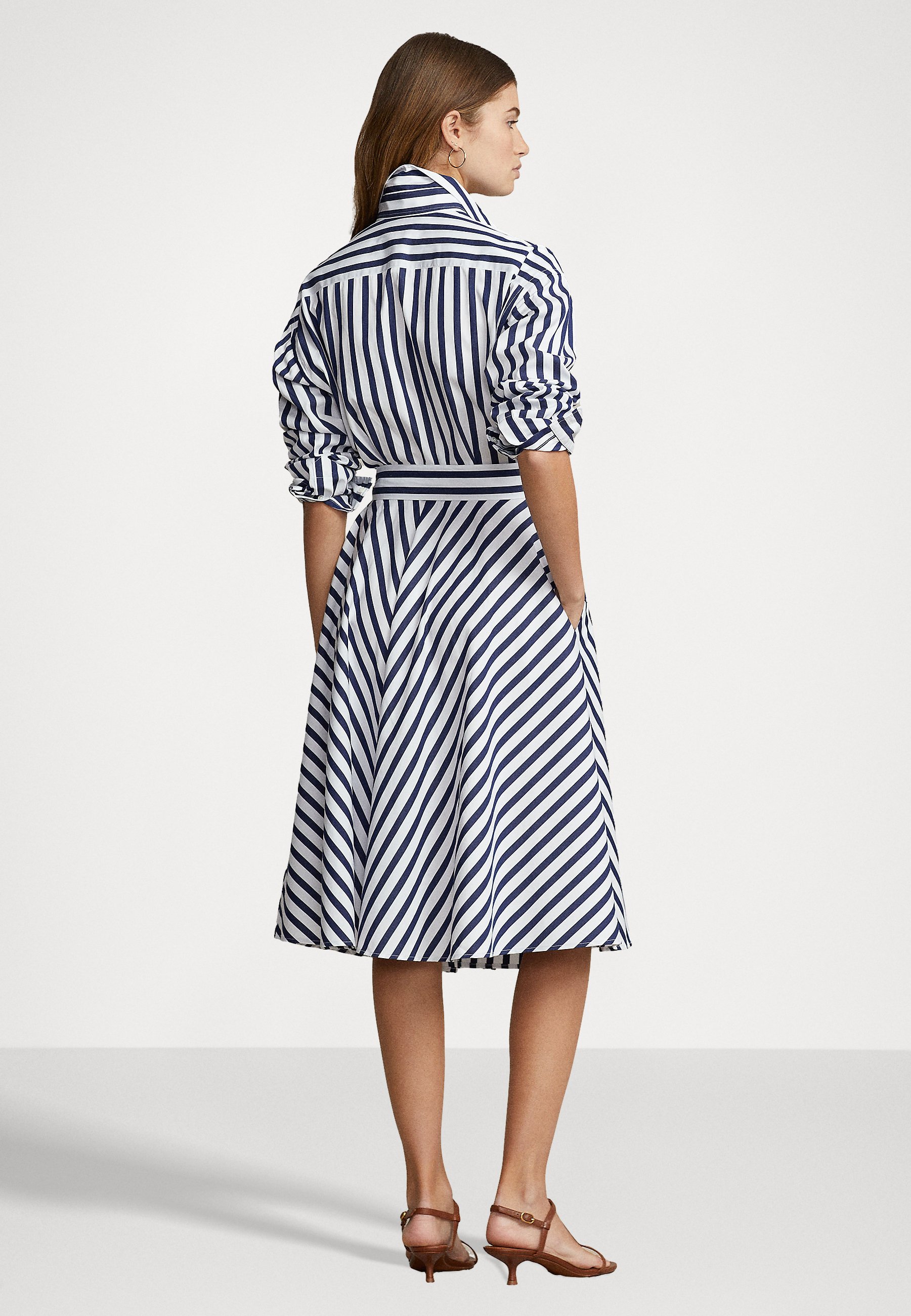Polo Ralph Lauren ELA LONG SLEEVE DAY DRESS - Shirt dress - navy/white/dark blue