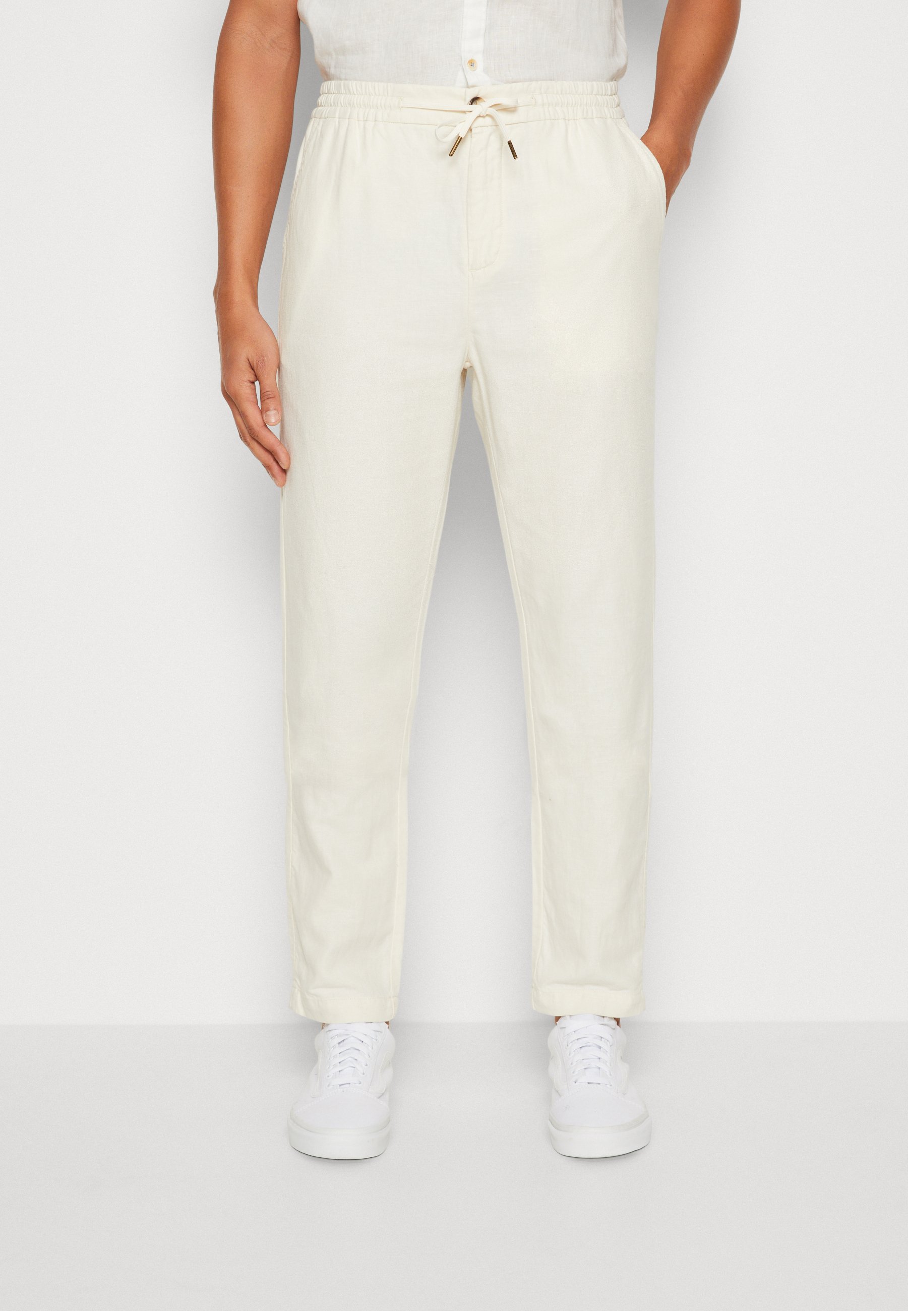 Scotch & Soda REGULAR STRAIGHT WARREN JOGGER LINEN MIX - Trousers - kit/off-white