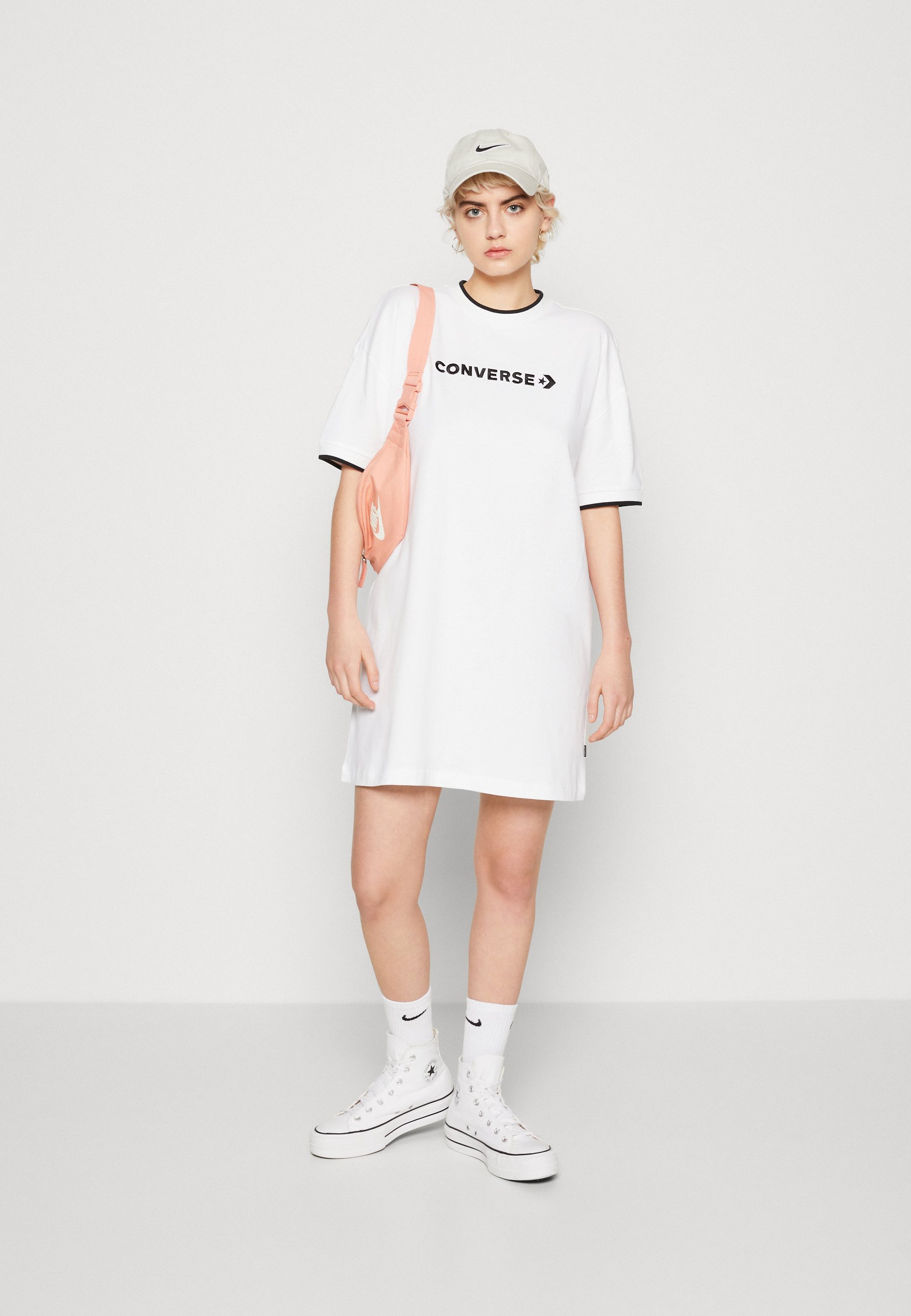 Converse WORDMARK T-SHIRT DRESS - Jersey dress - white