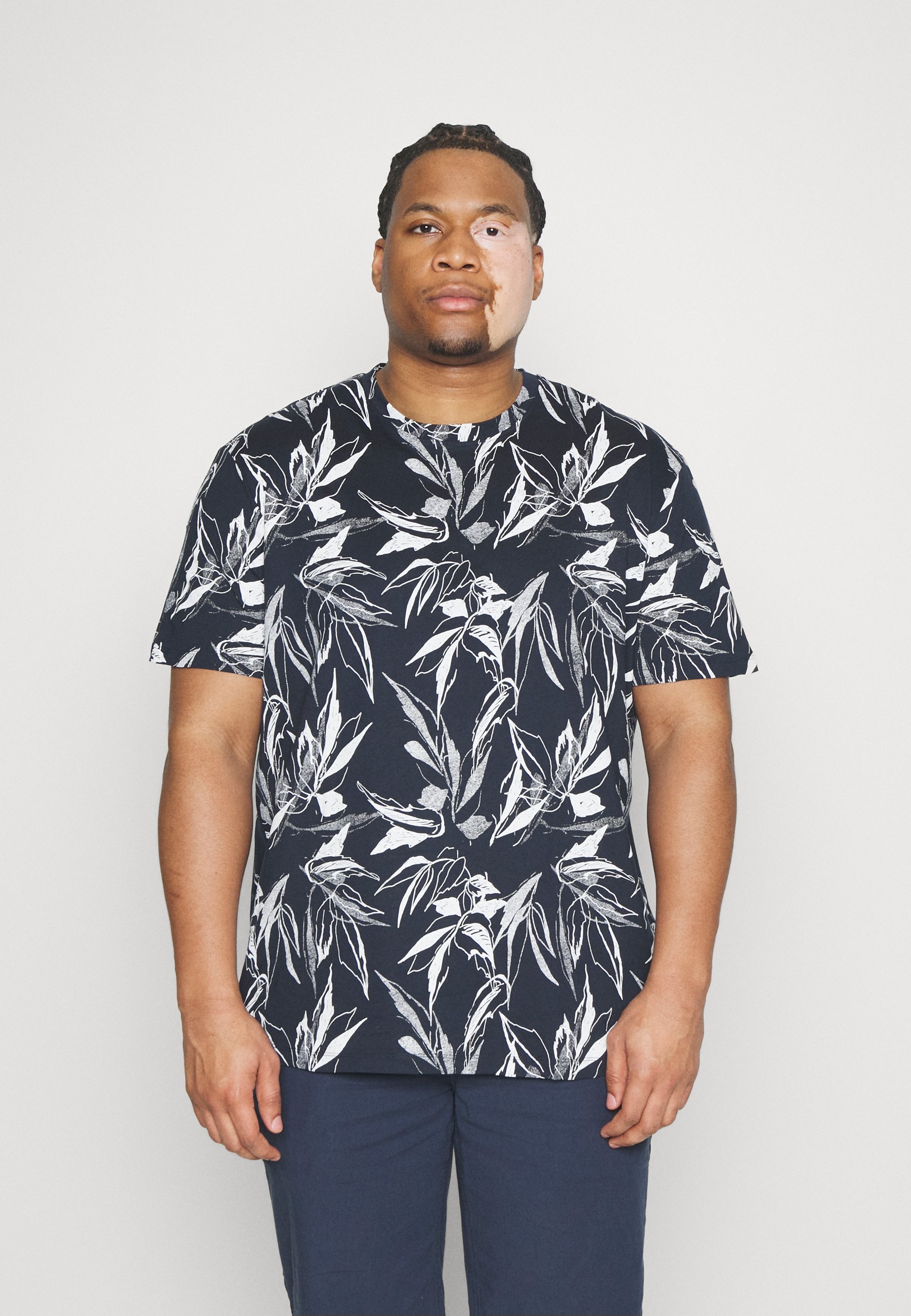 Jack &Jones JORCRAYON TEE CREW NECK  - Print T-shirt - navy blazer/dark blue