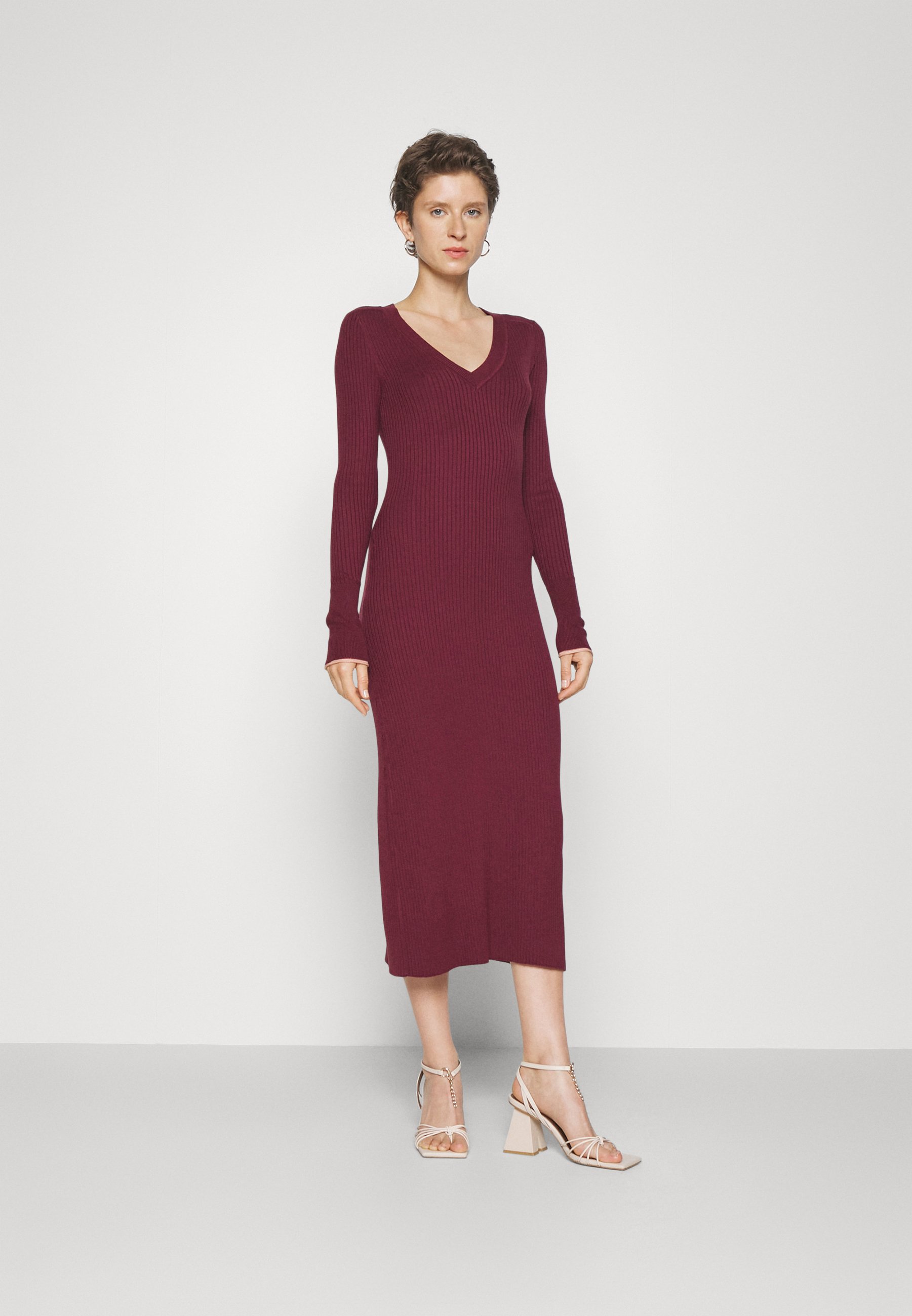 Scotch & Soda V NECK DRESS - Jumper dress - bordeaux