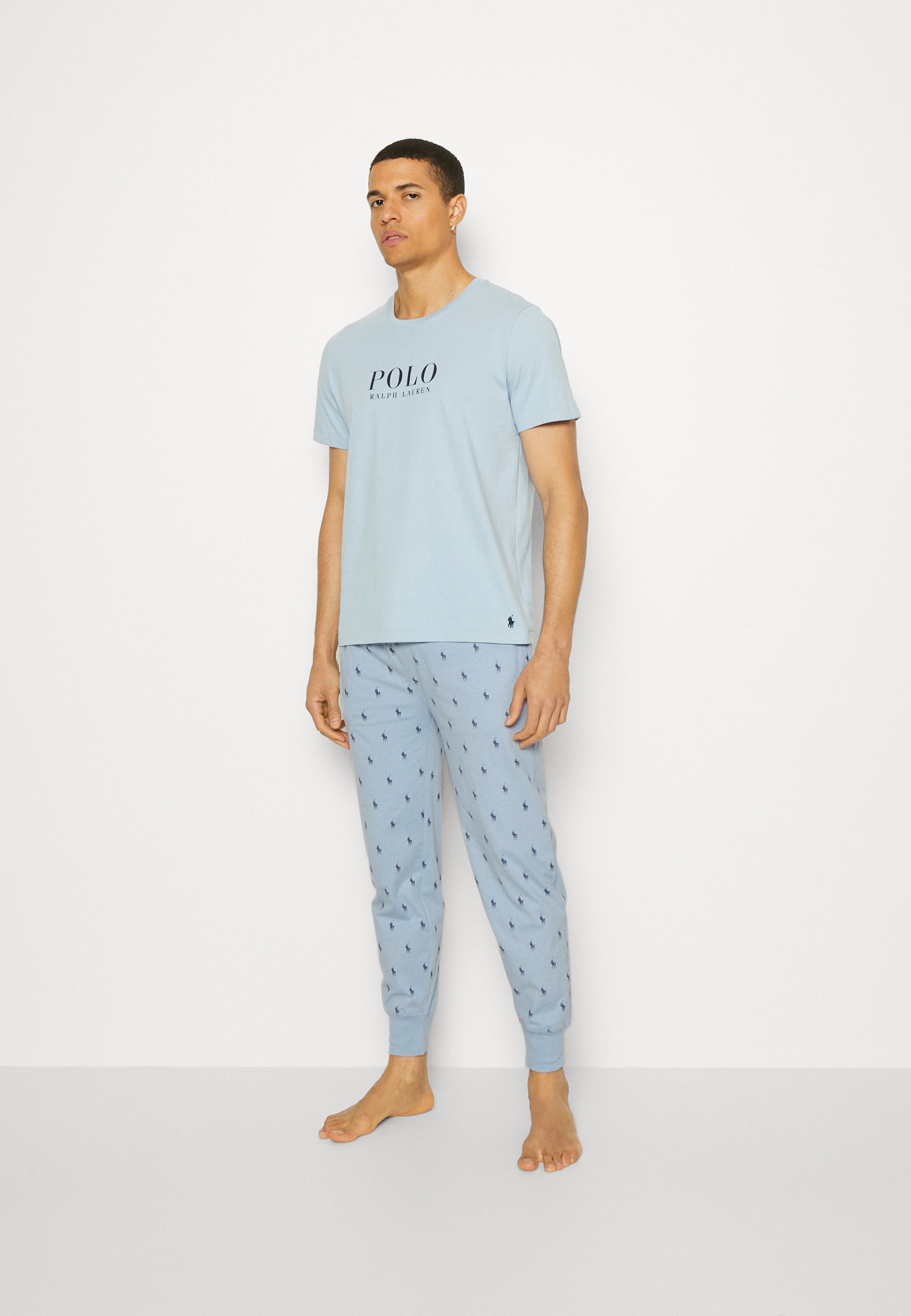 Polo Ralph Lauren ALL-OVER PONY COTTON JERSEY SLEEP JOGGER - Pyjama bottoms - estate blue/dark blue
