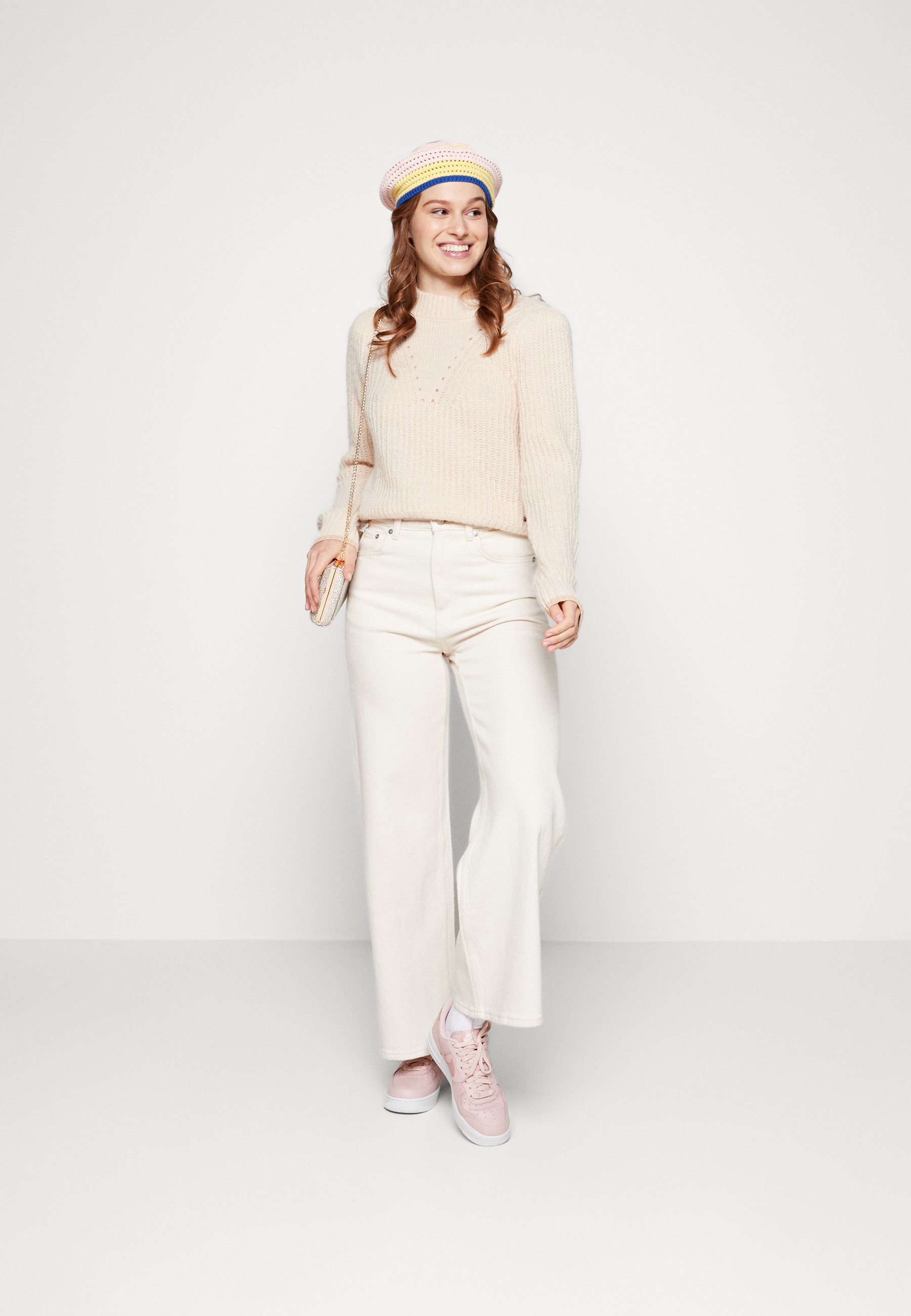 Scotch & Soda CREWNECK WITH PUFFED SLEEVES - Jumper - cream moon/off-white