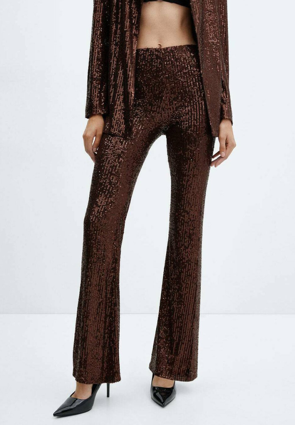 Mango XLENJUEL - Trousers - cognac