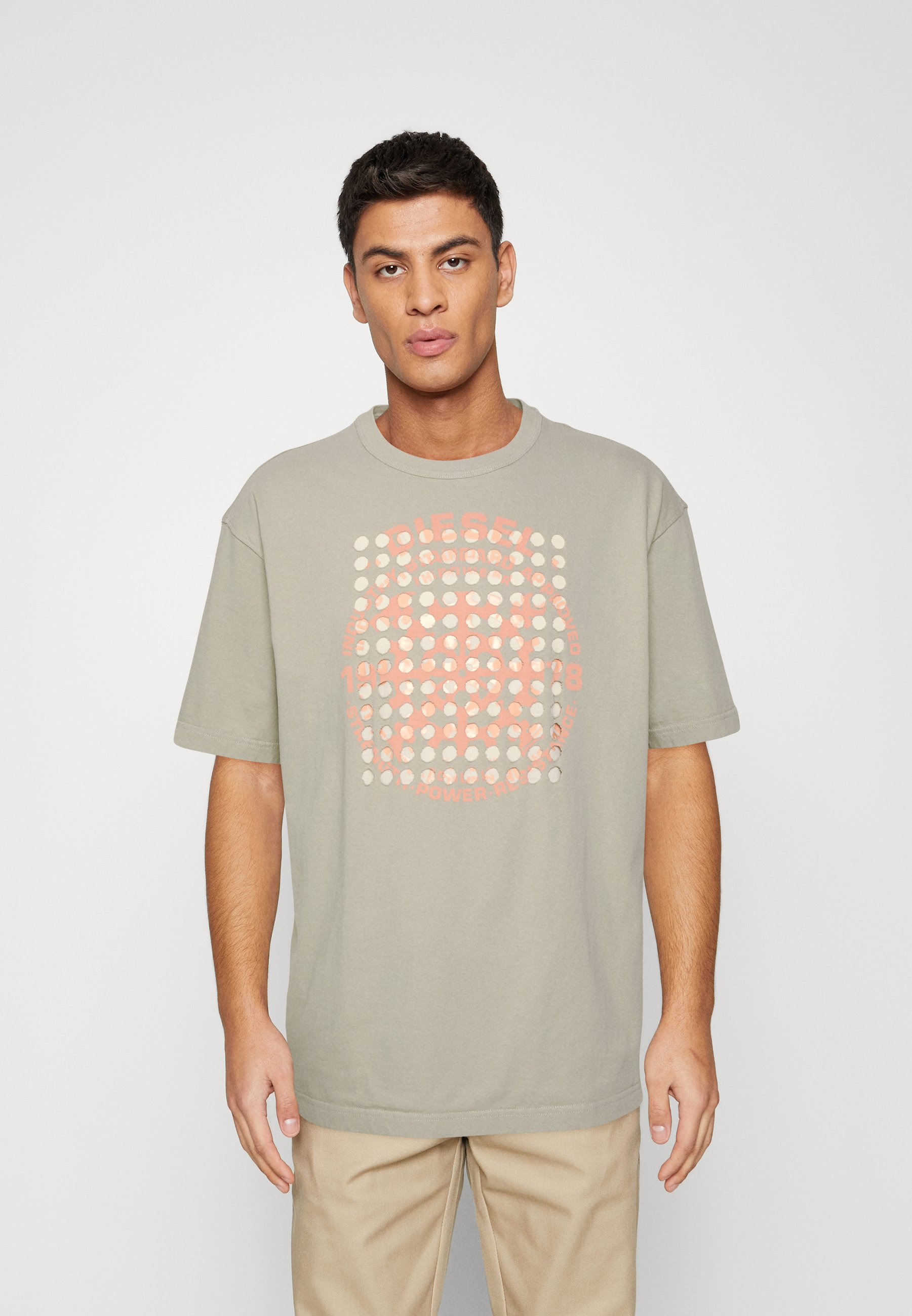 Diesel WASHY UNISEX - Print T-shirt - sand