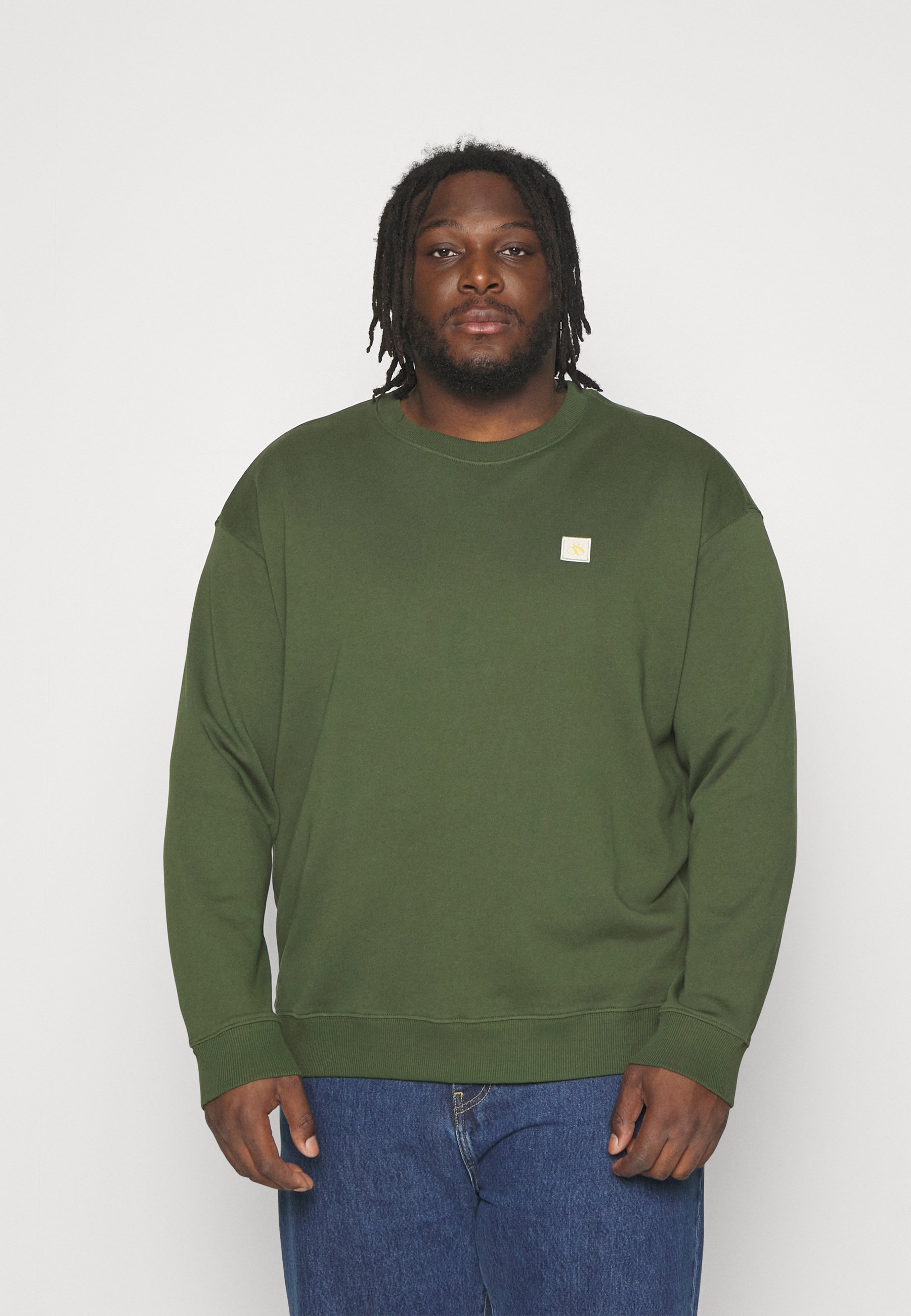 Scotch & Soda ESSENTIALS LOGO BADGE CREW NECK - Sweatshirt - field green/dark green