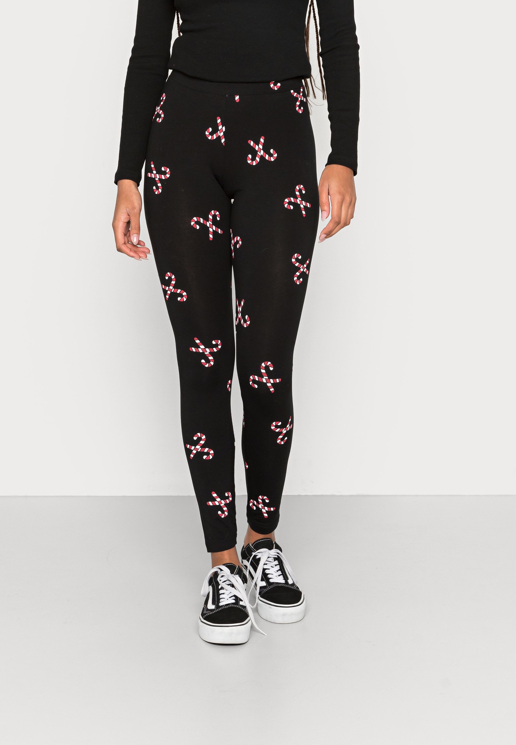 ONLY ONLXMAS ELFI  - Leggings - Trousers - blackjolly candy/black