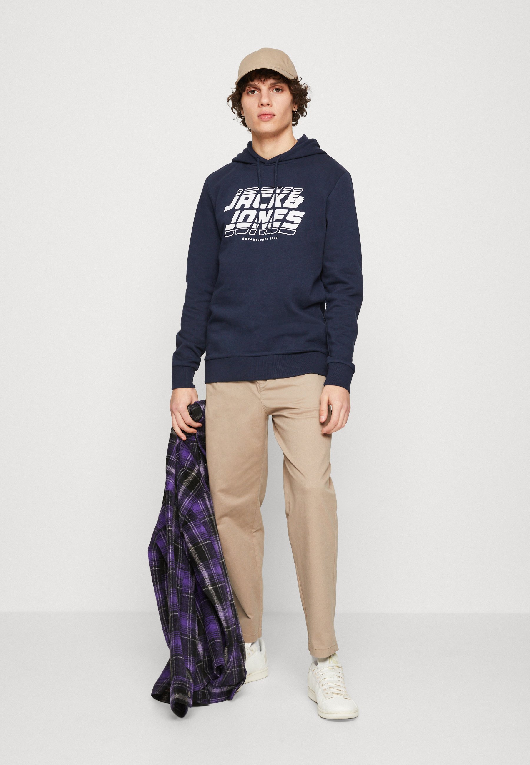 Jack &Jones JCOELLIOT HOOD - Hoodie - navy blazer/dark blue