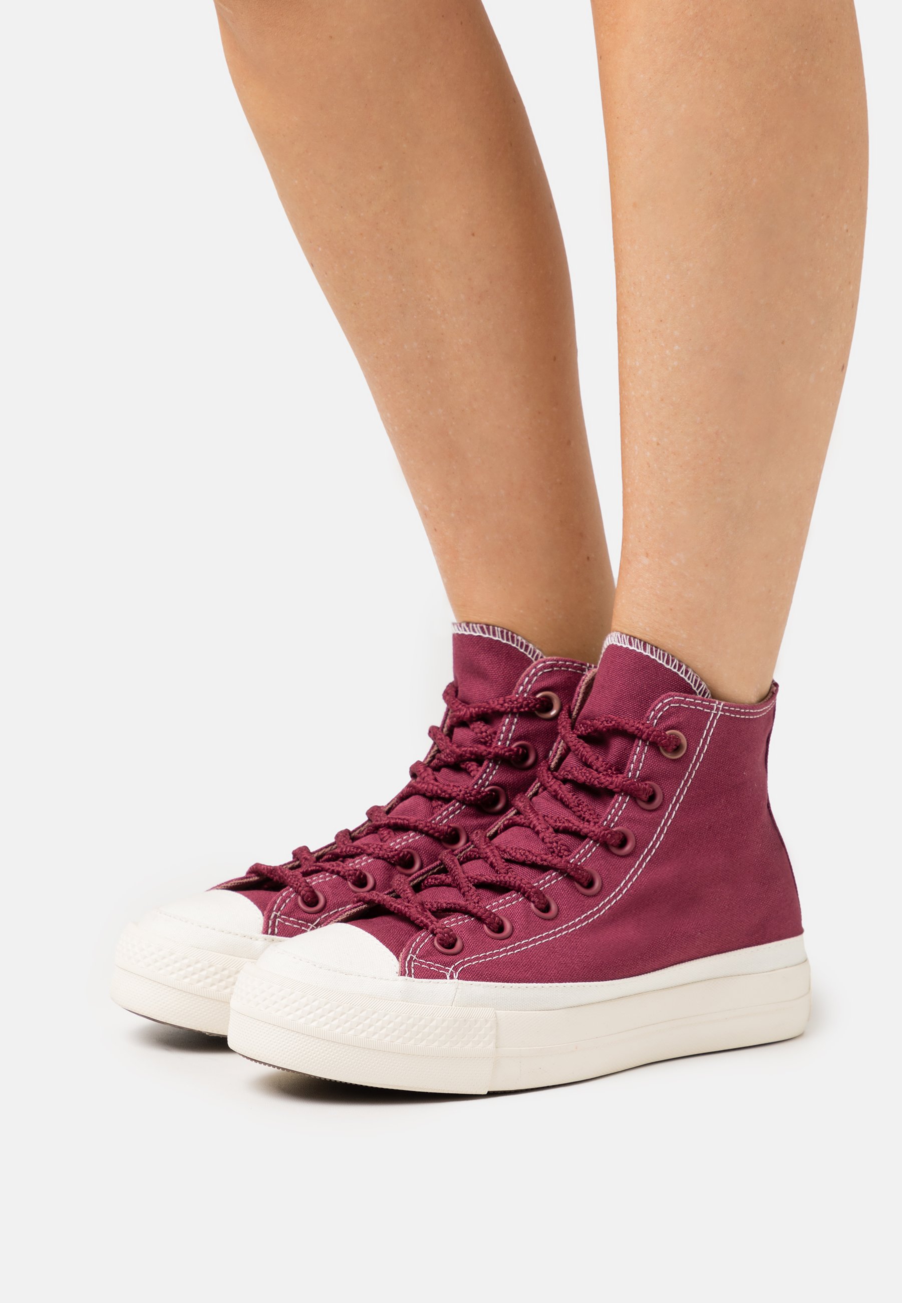Converse CHUCK TAYLOR ALL STAR LIFT PLATFORM WORKWEAR - High-top trainers - cherry vision/saddle/egret/berry