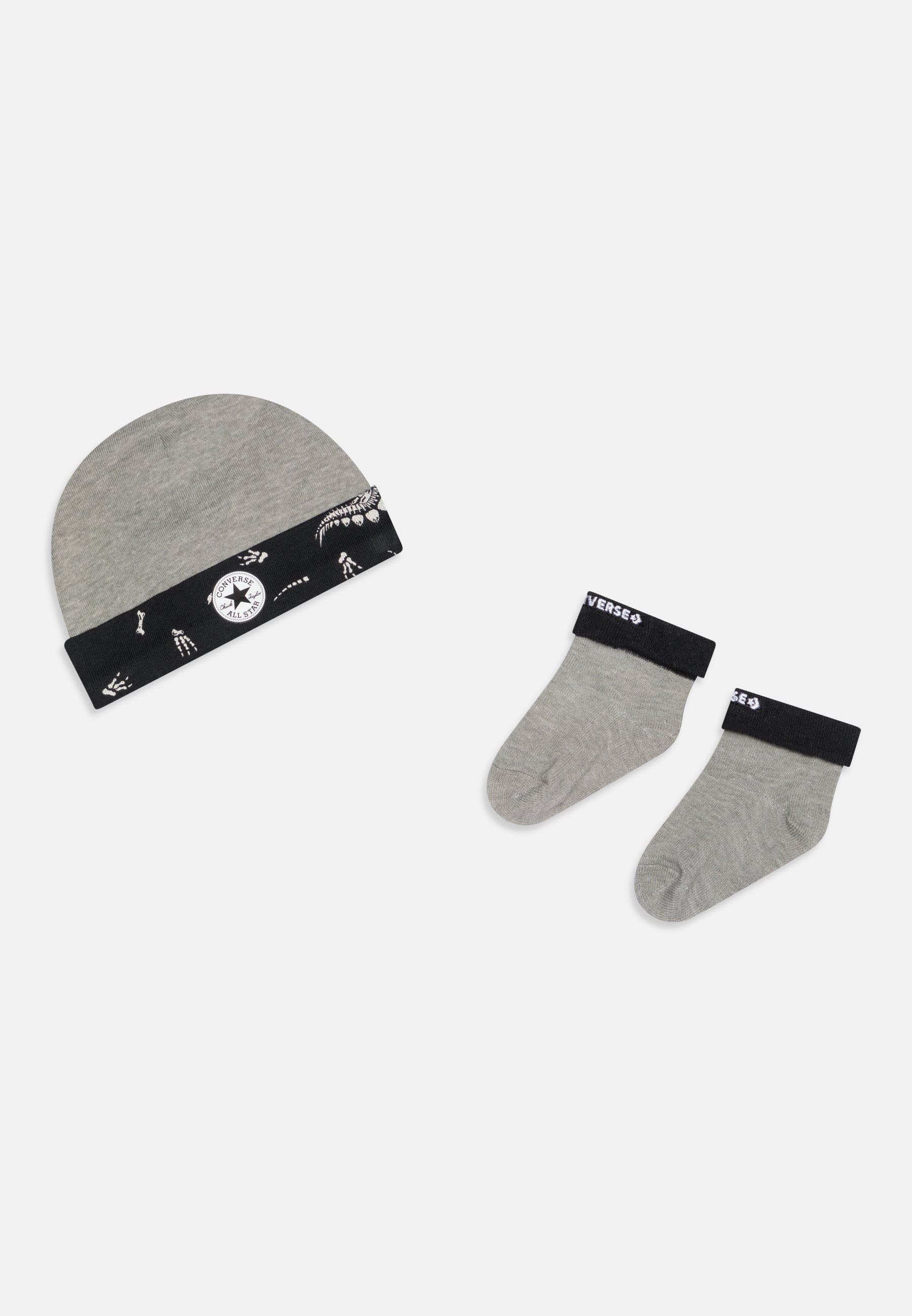 Converse DINOS HAT BOOTIE SET - Socks - dark grey heather/mottled grey