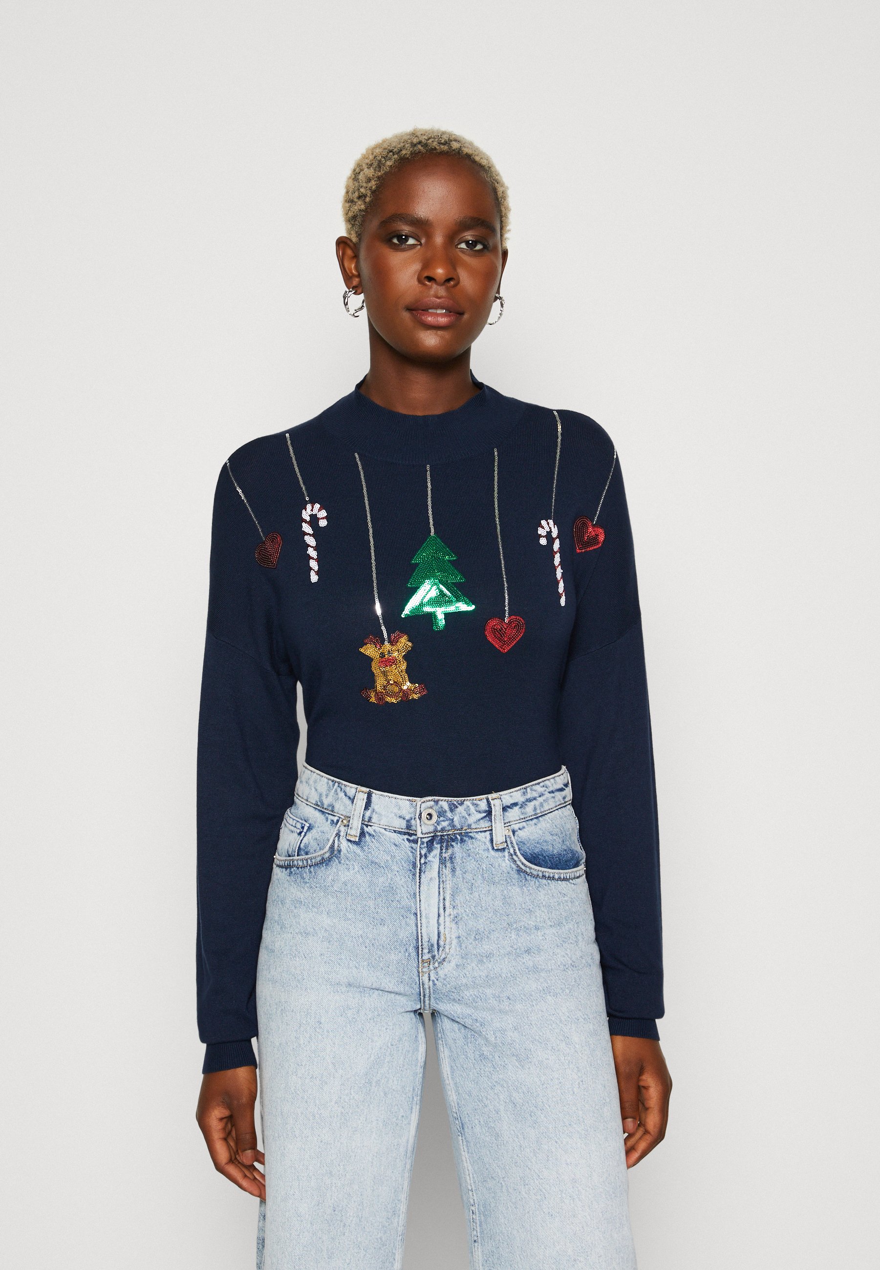 Vero Moda VMQUEENGUARD XMAS - Jumper - dark blue