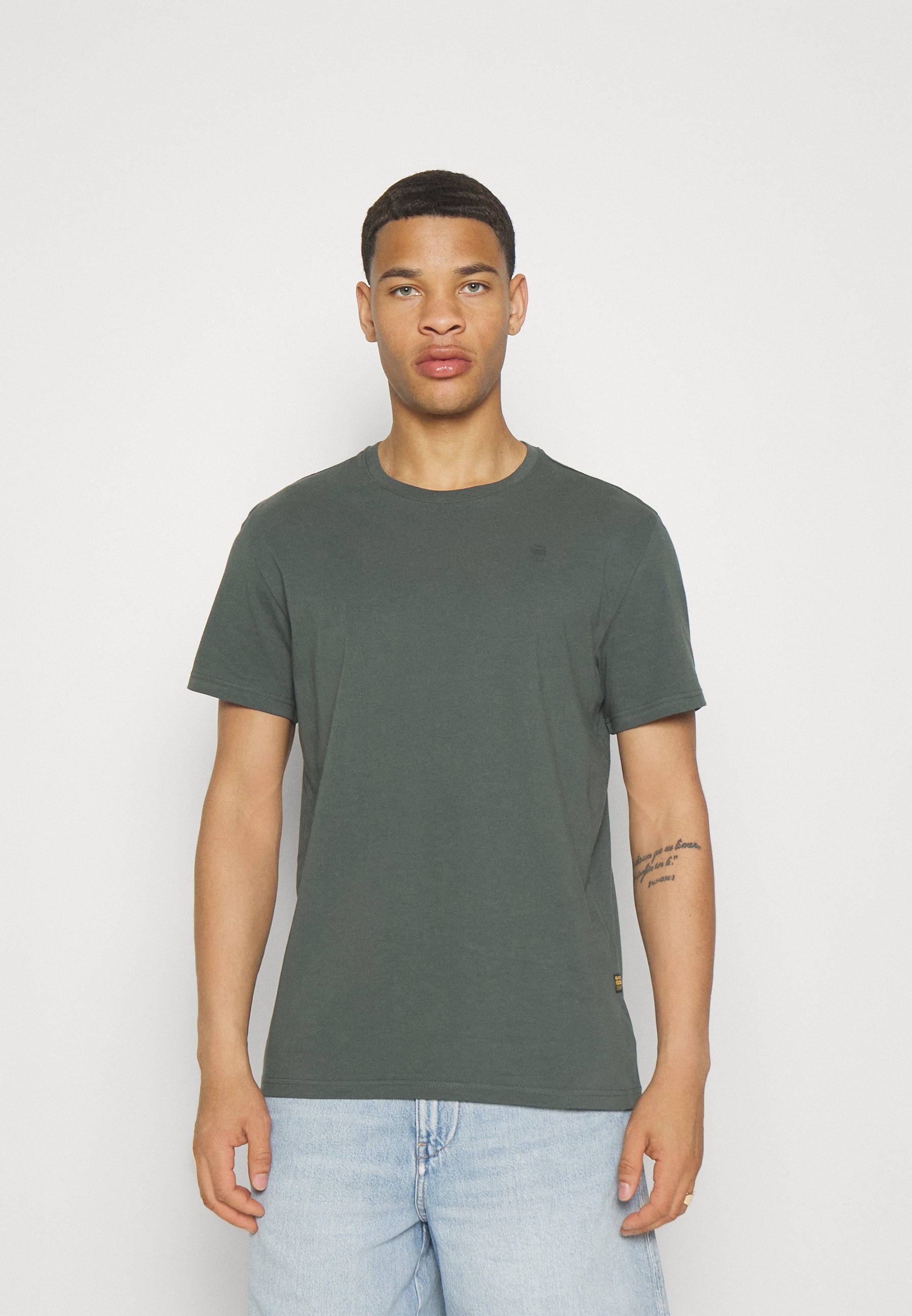 G-Star BASE - Basic T-shirt - dark grey/green