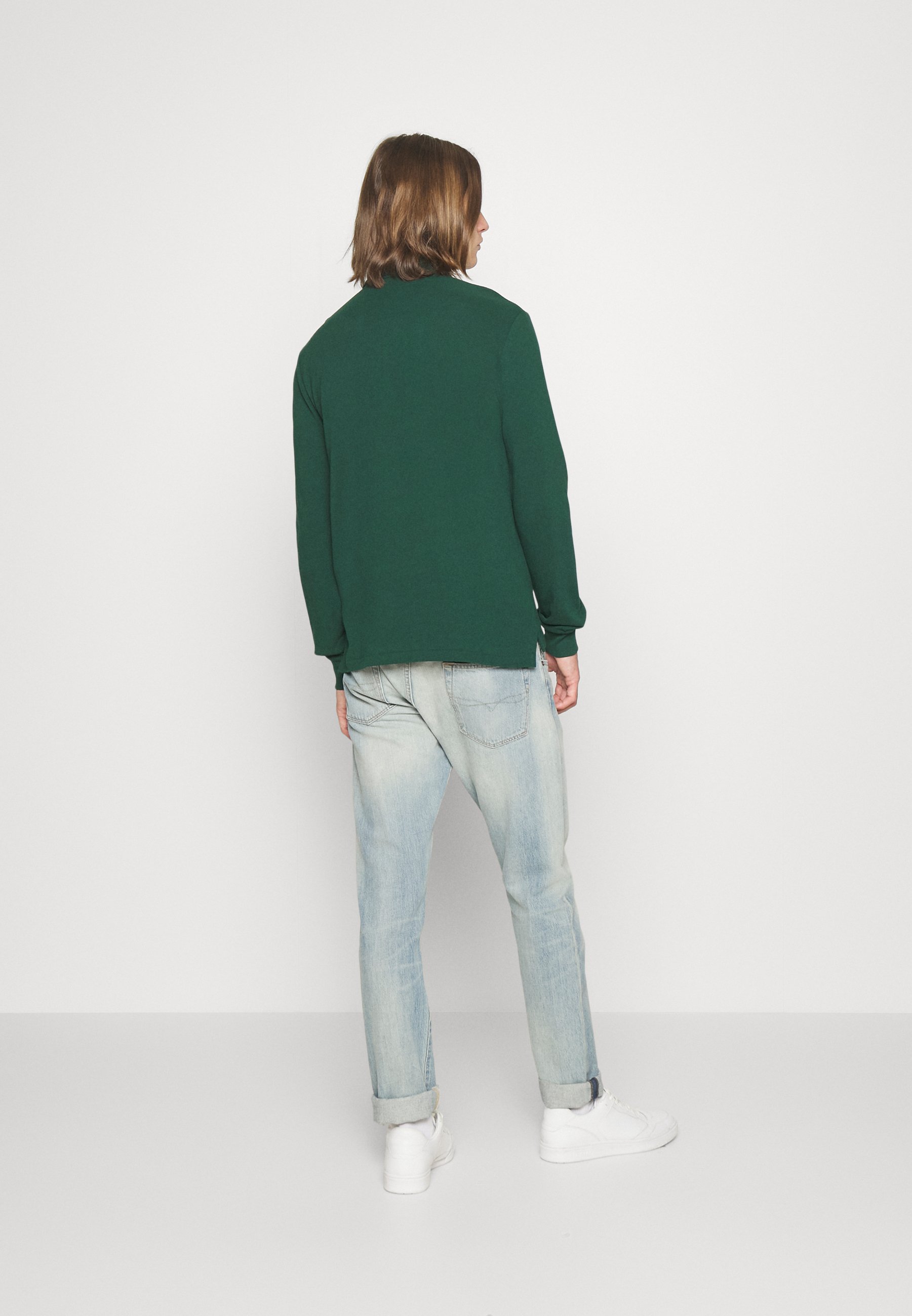 Polo Ralph Lauren SLIM LONG SLEEVE - Polo shirt - hunt club green/evergreen