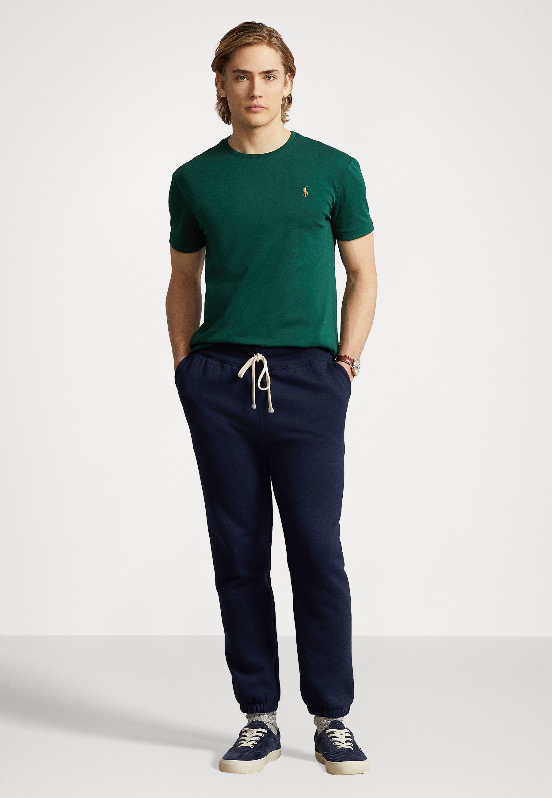 Polo Ralph Lauren SHORT SLEEVE - Basic T-shirt - hunt club green/dark green
