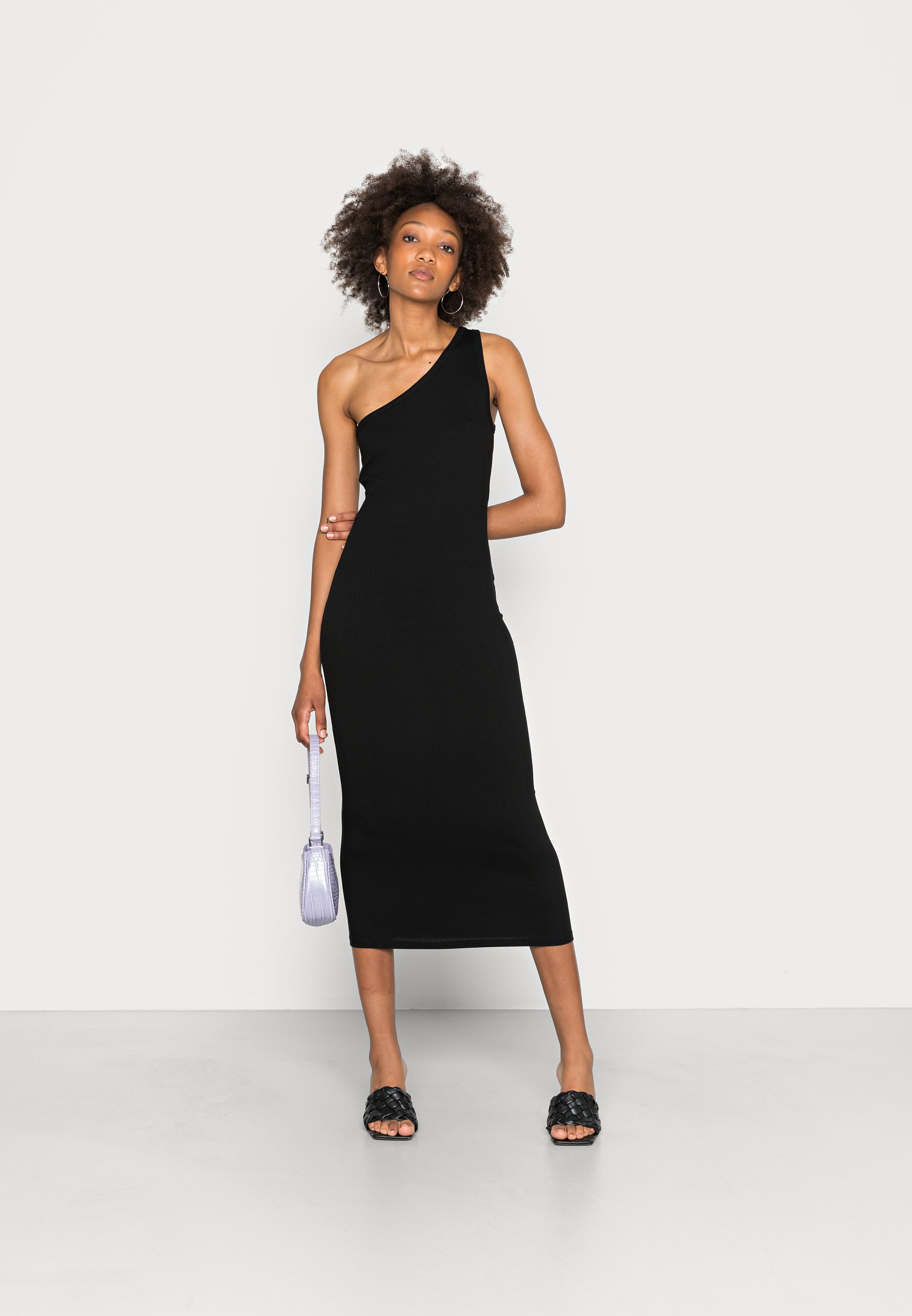 Vero Moda VMUDAVA ONE SHOULDER DRESS - Shift dress - black