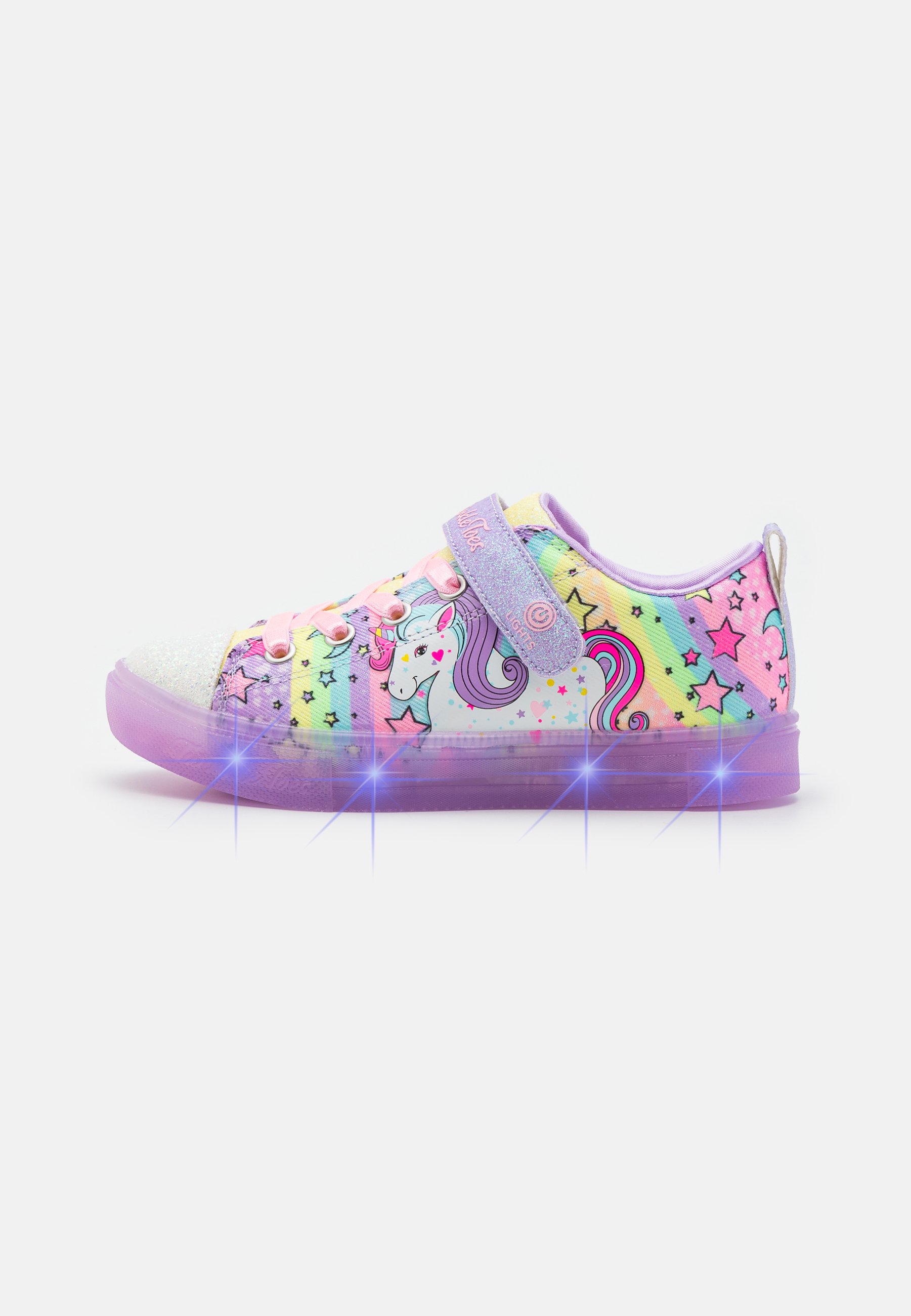 Skechers TWINKLE SPARKS ICE - Touch-strap shoes - lavender textile/multi trim/lilac