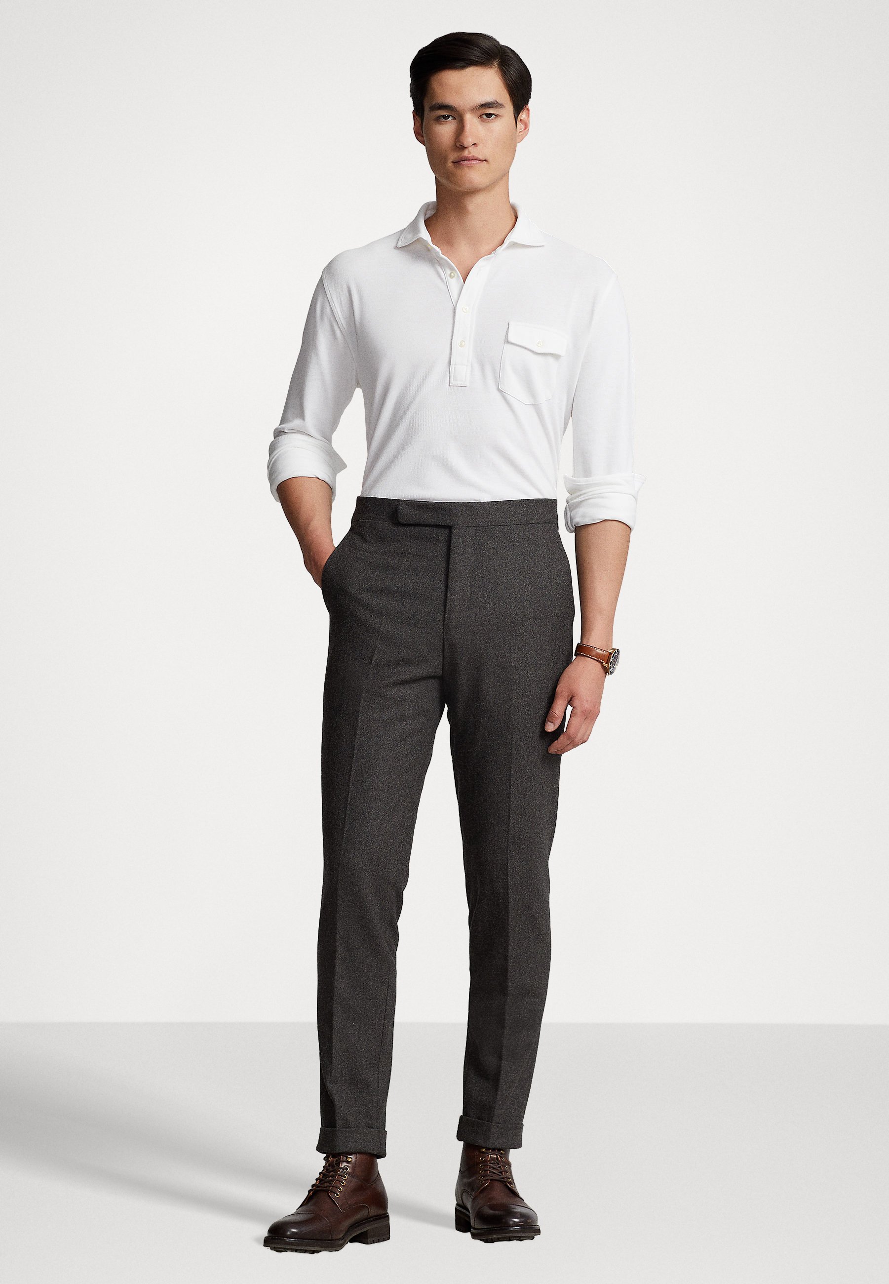 Polo Ralph Lauren LONG SLEEVE - Polo shirt - white