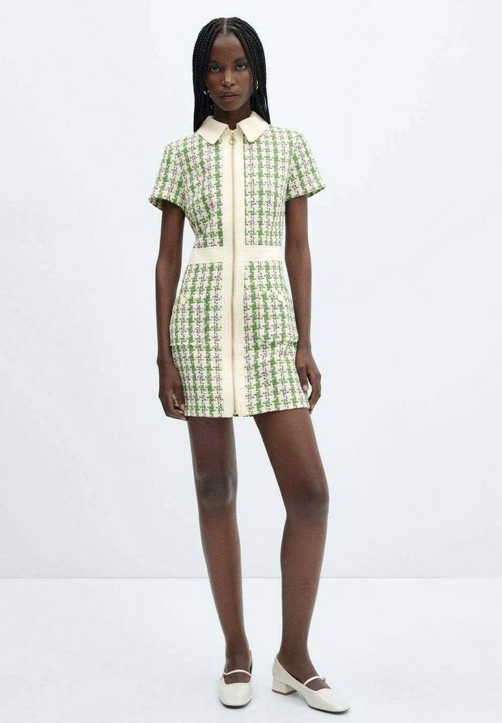 Mango TWIGGY-H - Shirt dress - zielony/green