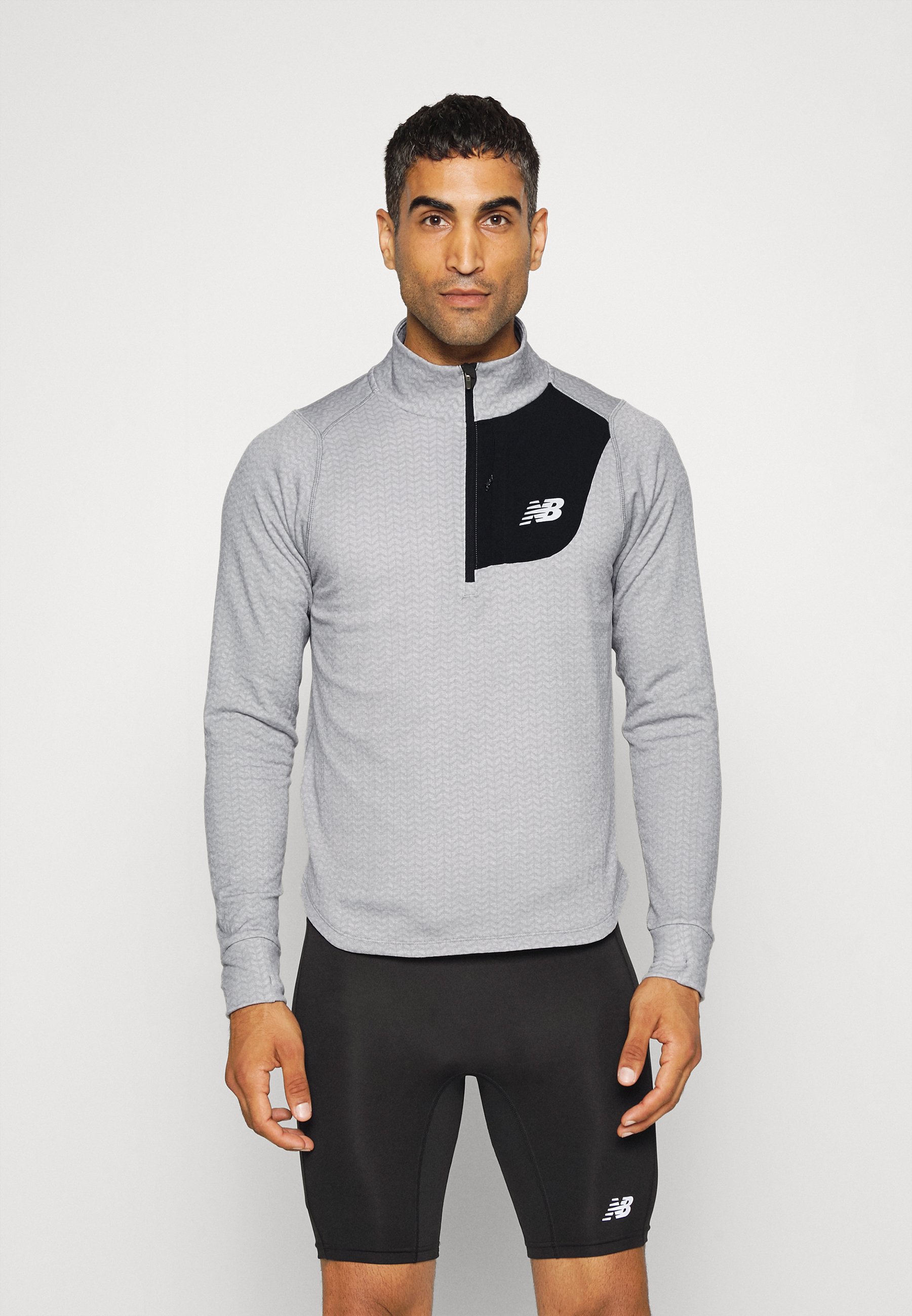 NB HEAT GRID HALF ZIP - Fleece jumper - athletic grey/grey