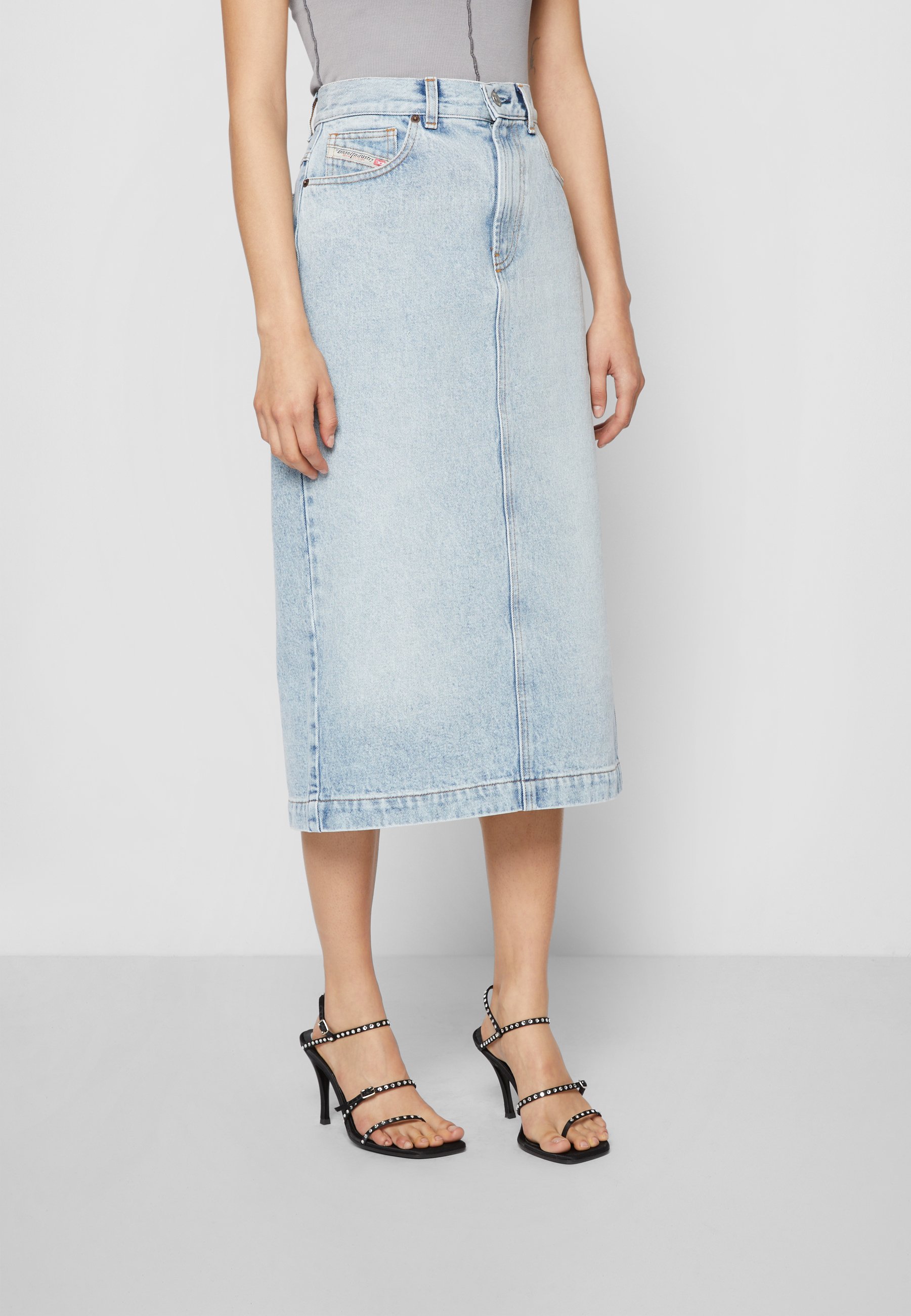 Diesel DE-RONNY DIESEL LIBRARY - Denim skirt - denim/blue-black denim