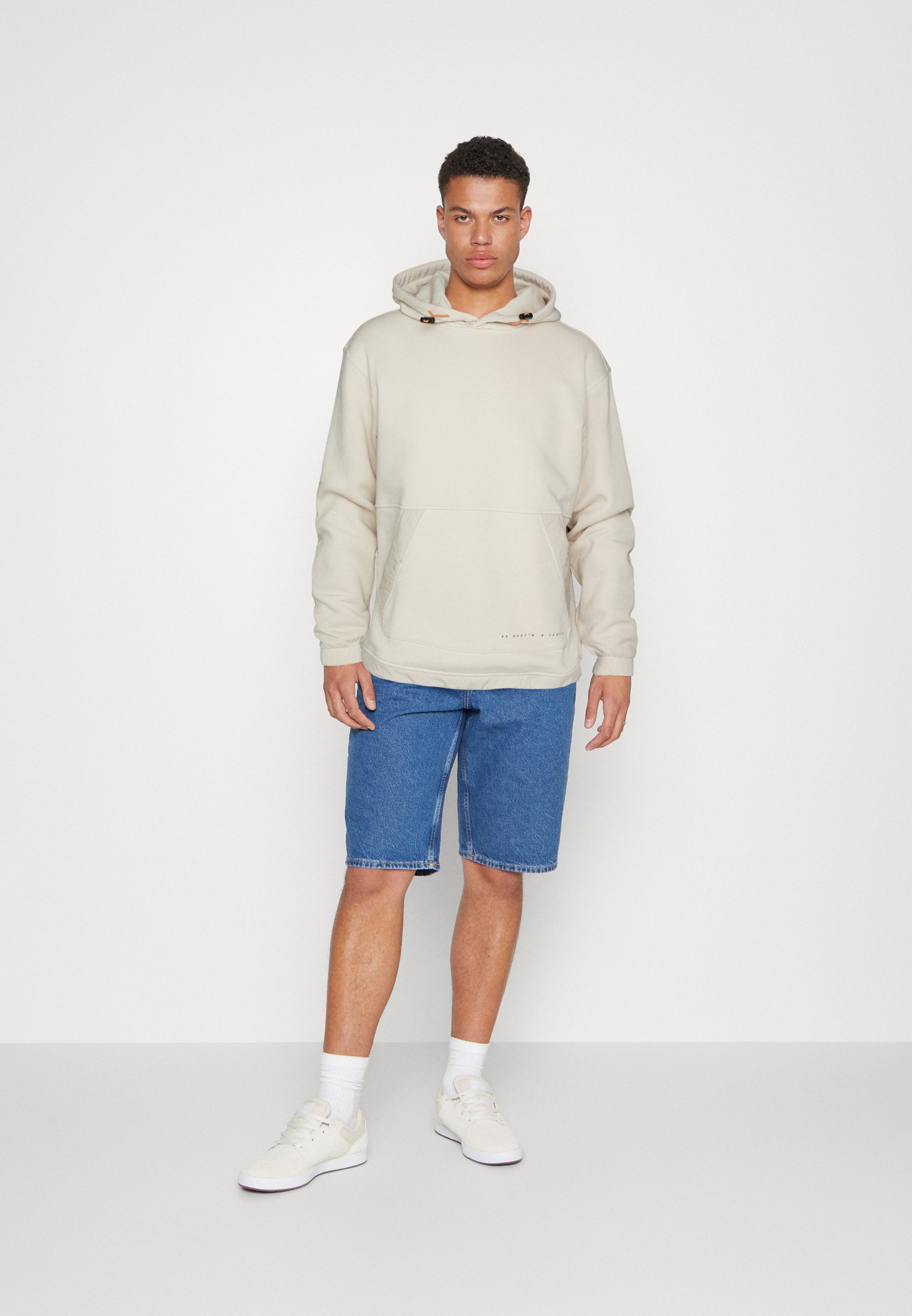 Jack &Jones JCOFILO PLAIN HOOD - Sweatshirt - moonbeam/off-white