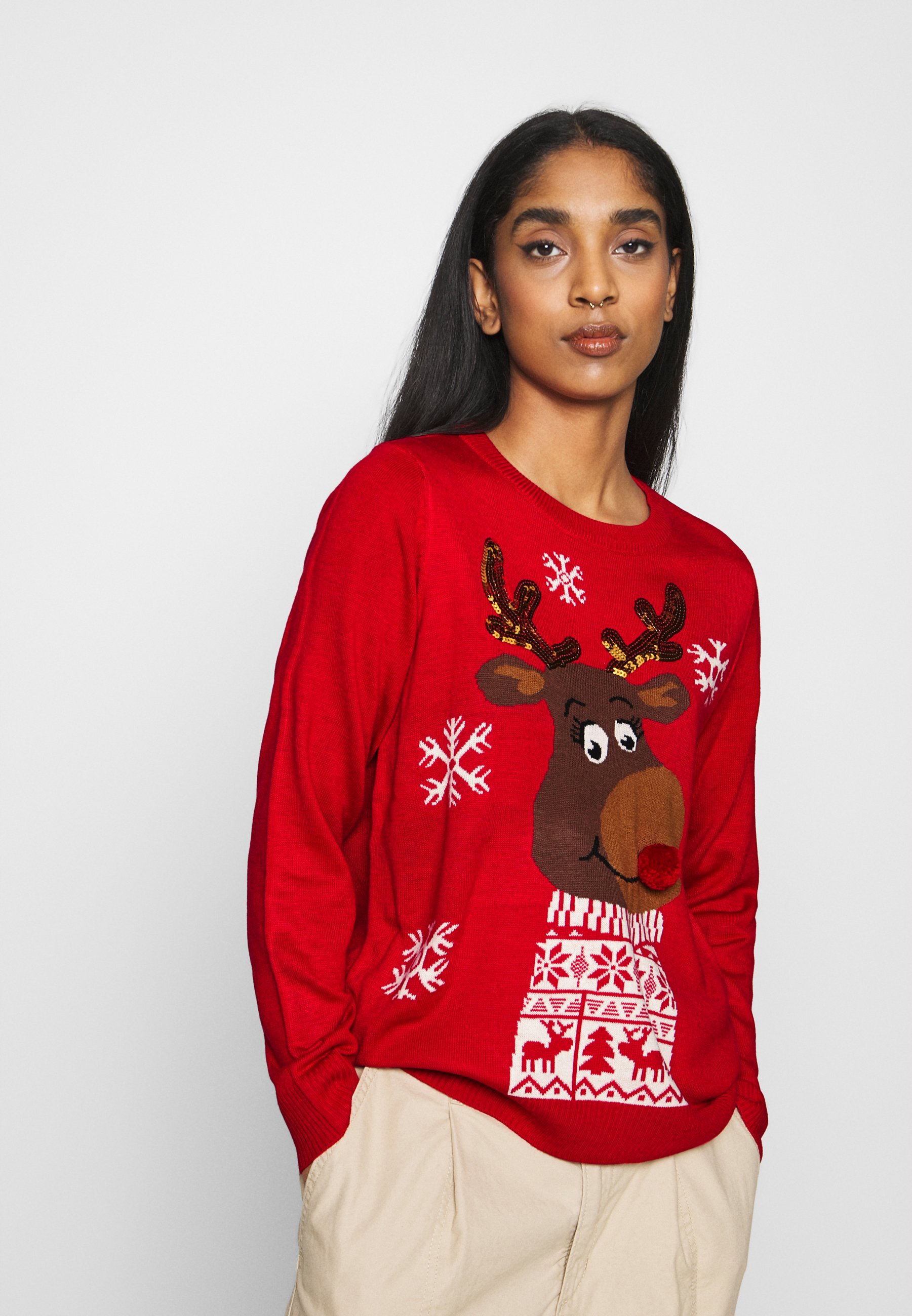 ONLY ONLXMAS RUDOLF - Jumper - racing red/red